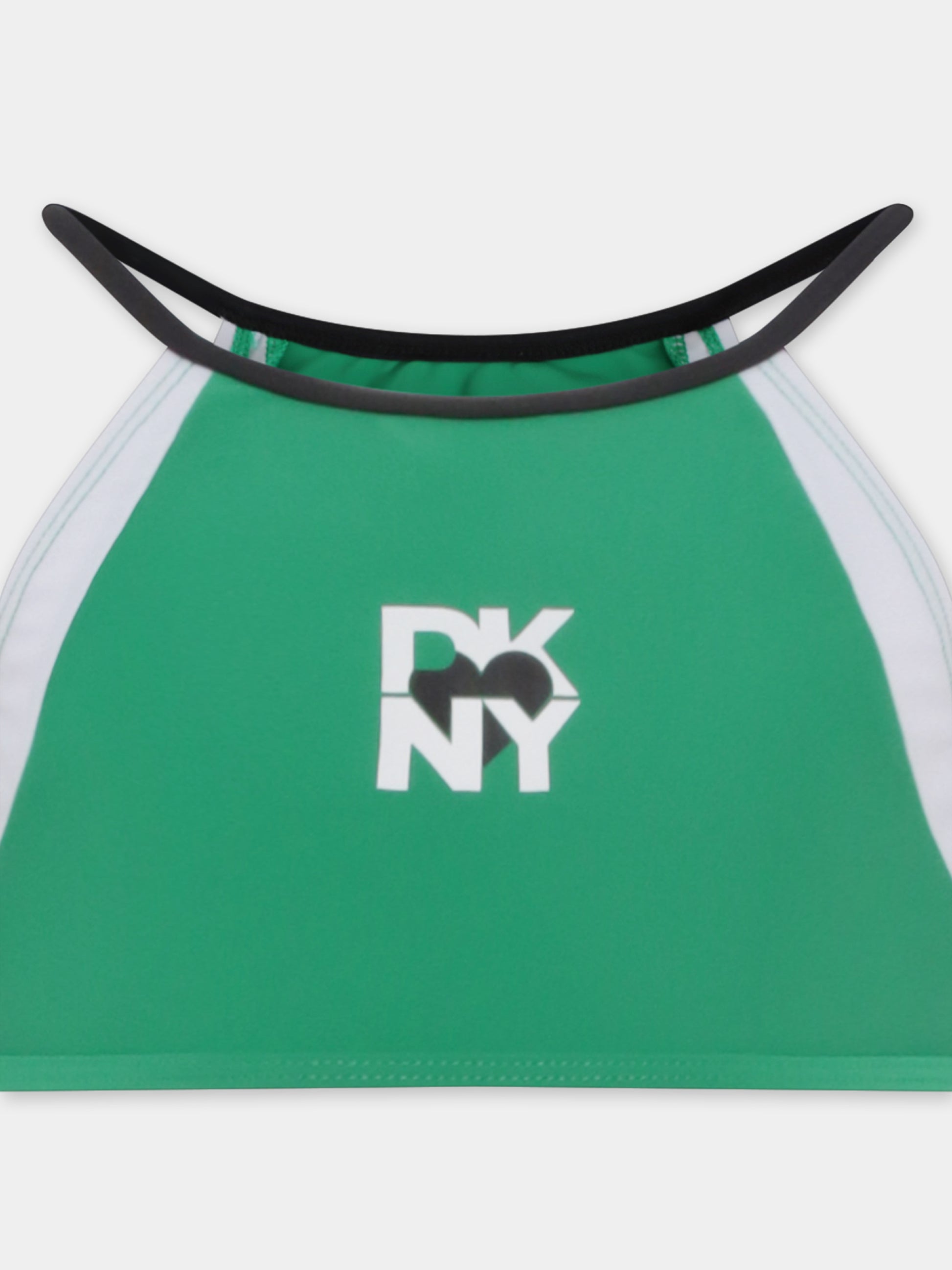 Bikini verde per bambina con logo,Dkny,D62256 709