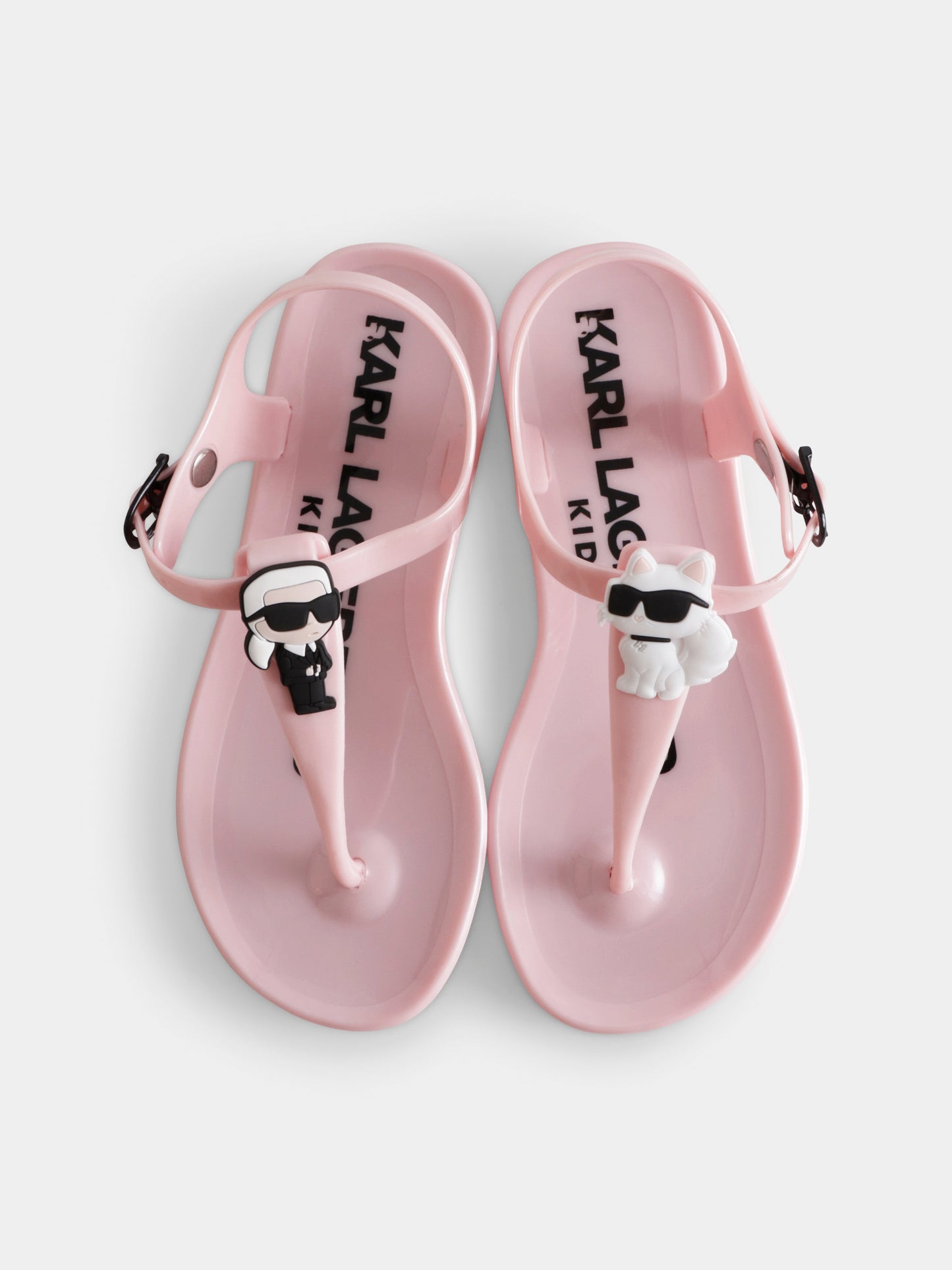 Infradito rosa per bambina con Karl e Choupette,Karl Lagerfeld Kids,Z30370 46P