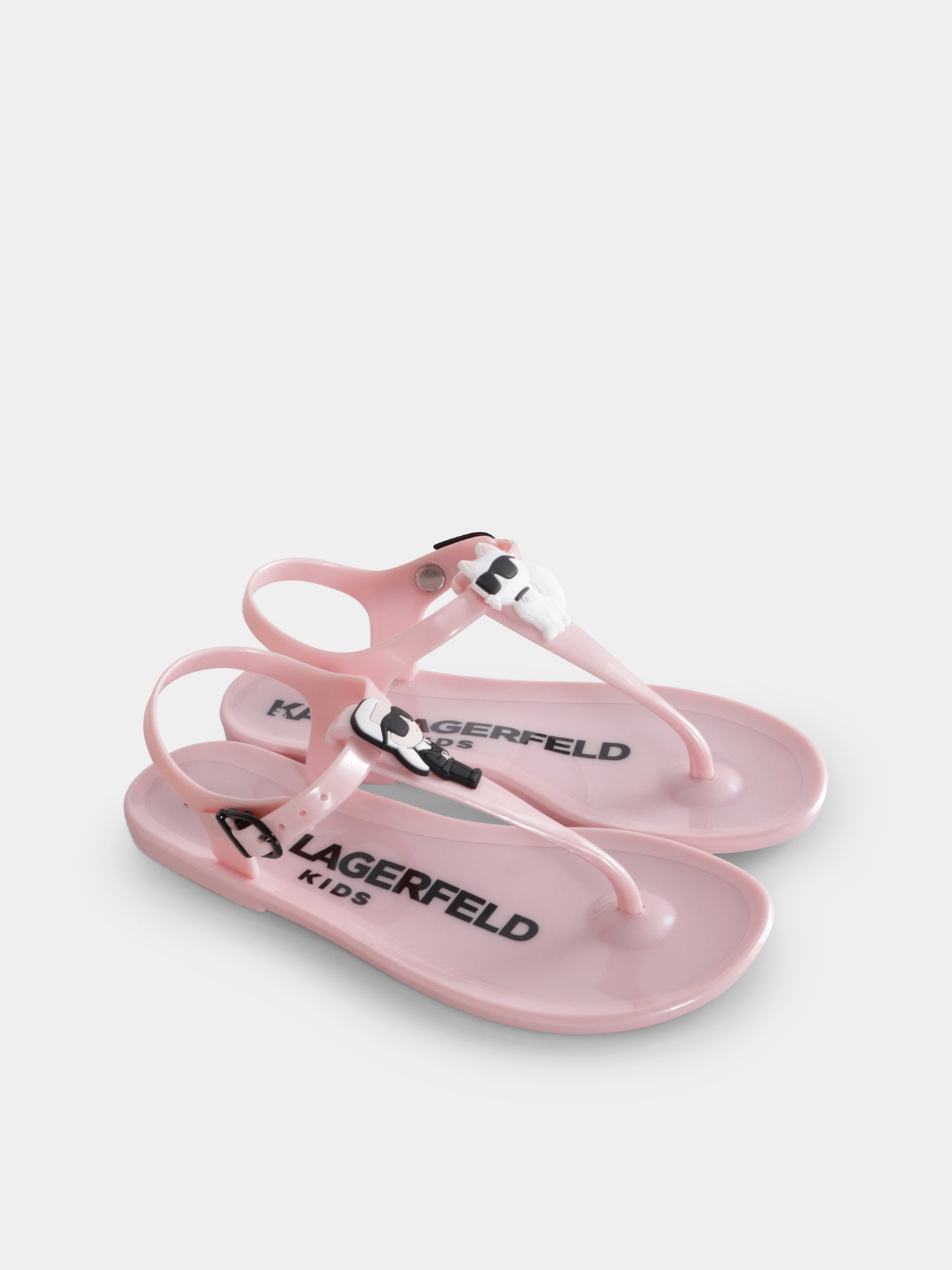 Infradito rosa per bambina con Karl e Choupette,Karl Lagerfeld Kids,Z30370 46P