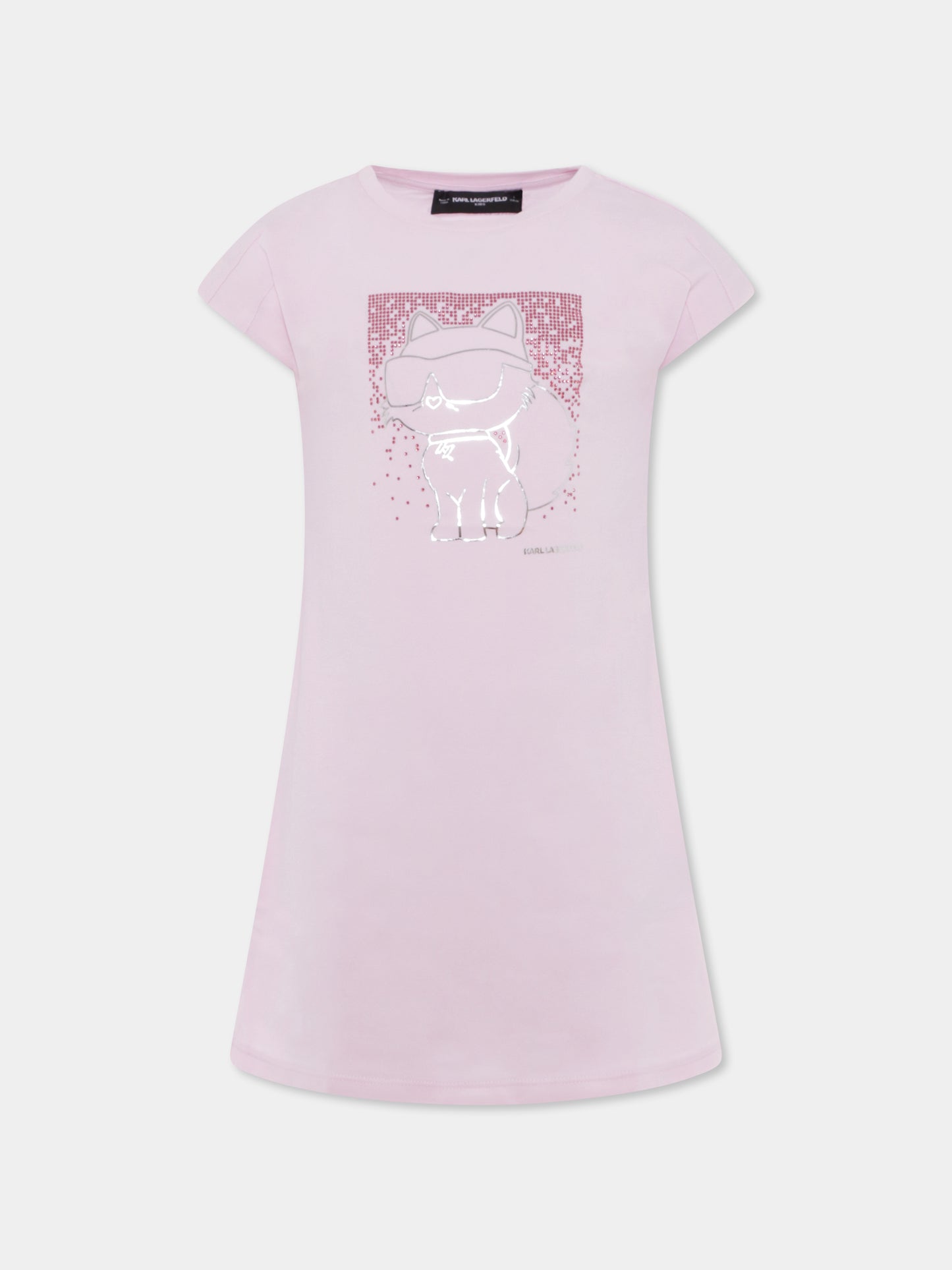 Vestito rosa per bambina con Choupette,Karl Lagerfeld Kids,Z30456 46P
