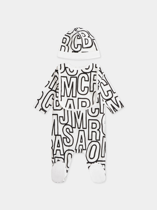 Set tutina avorio per neonati con logo all over,Marc Jacobs,W60554 126