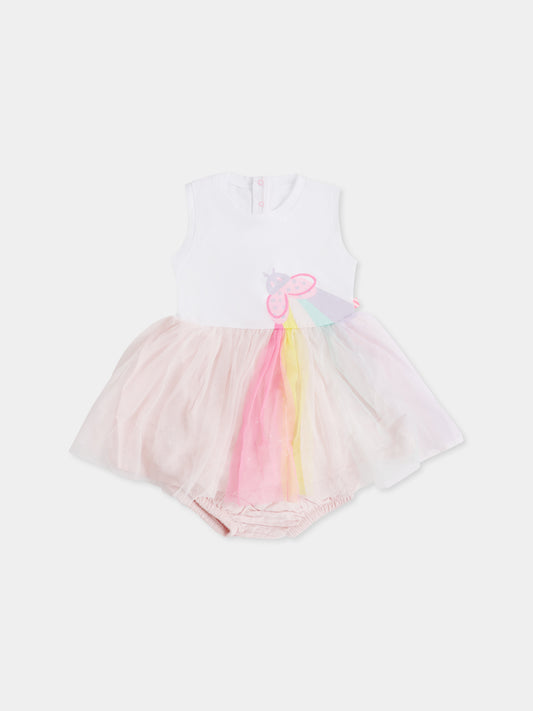 Vestito bianco per neonata con coccinella,Billieblush,U20817 N34