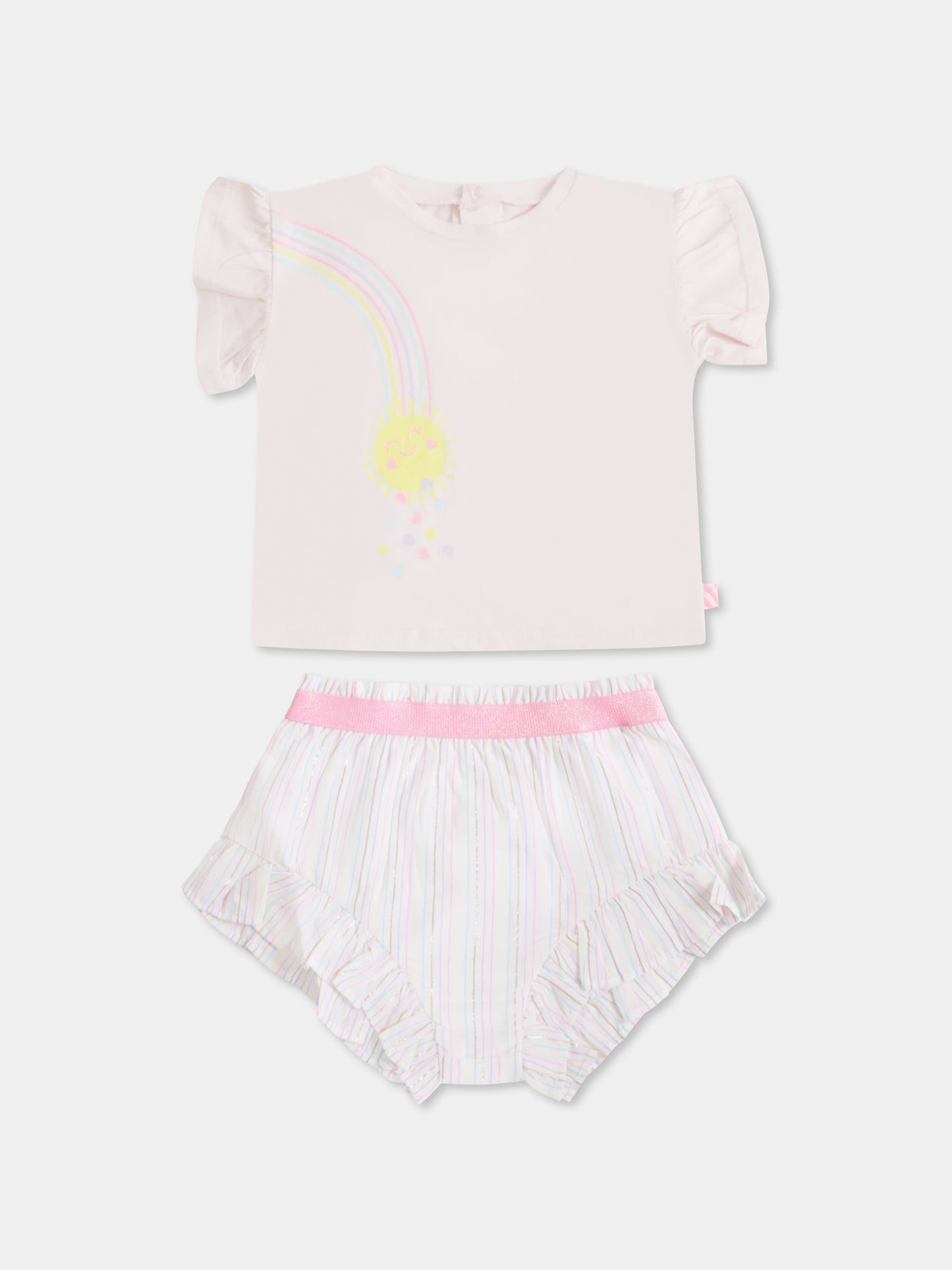 Completo rosa per neonata con arcobaleno,Billieblush,U21009 N34