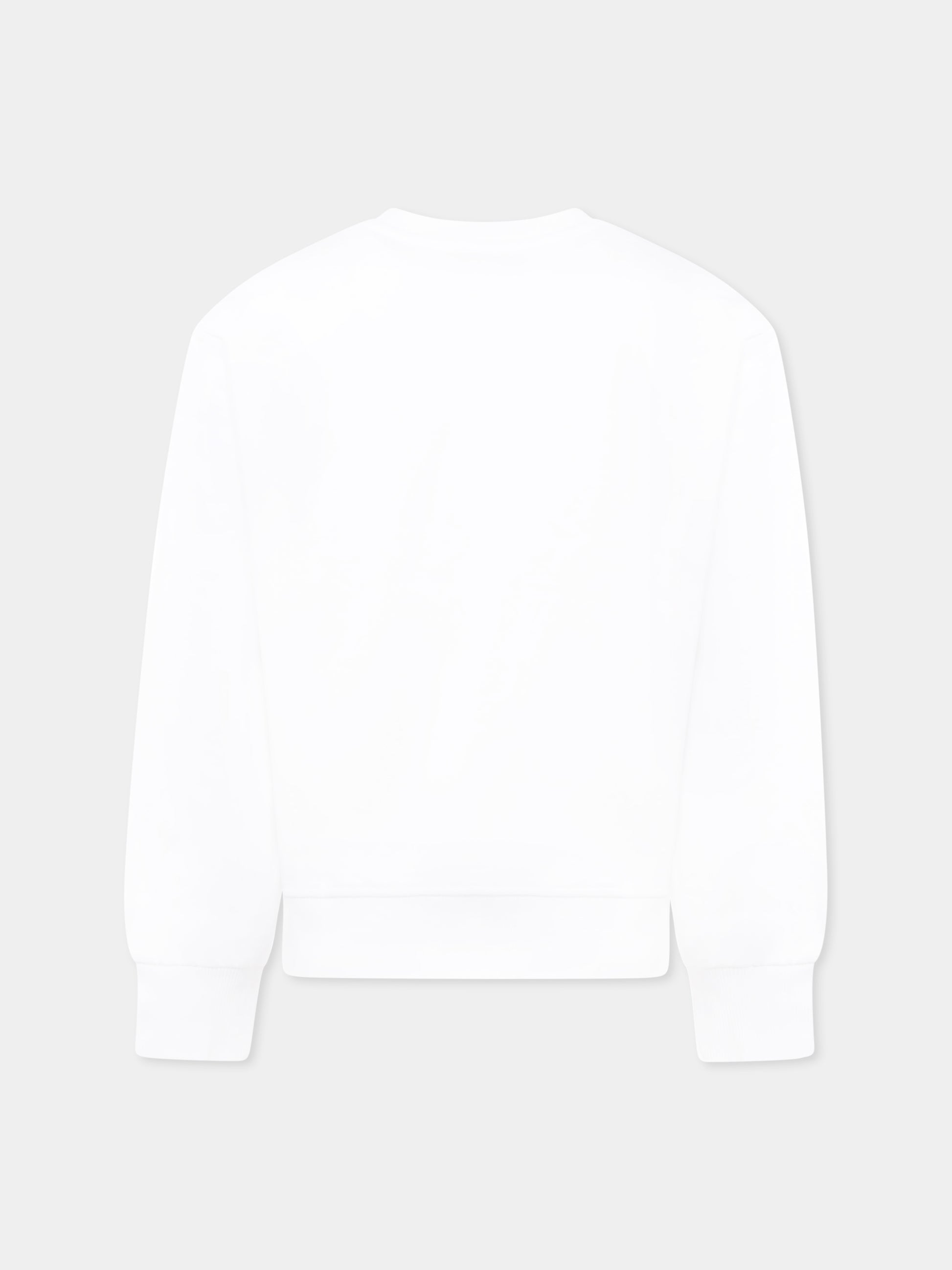 Felpa bianca per bambino con logo,Diesel,J02040 KYAVF K100