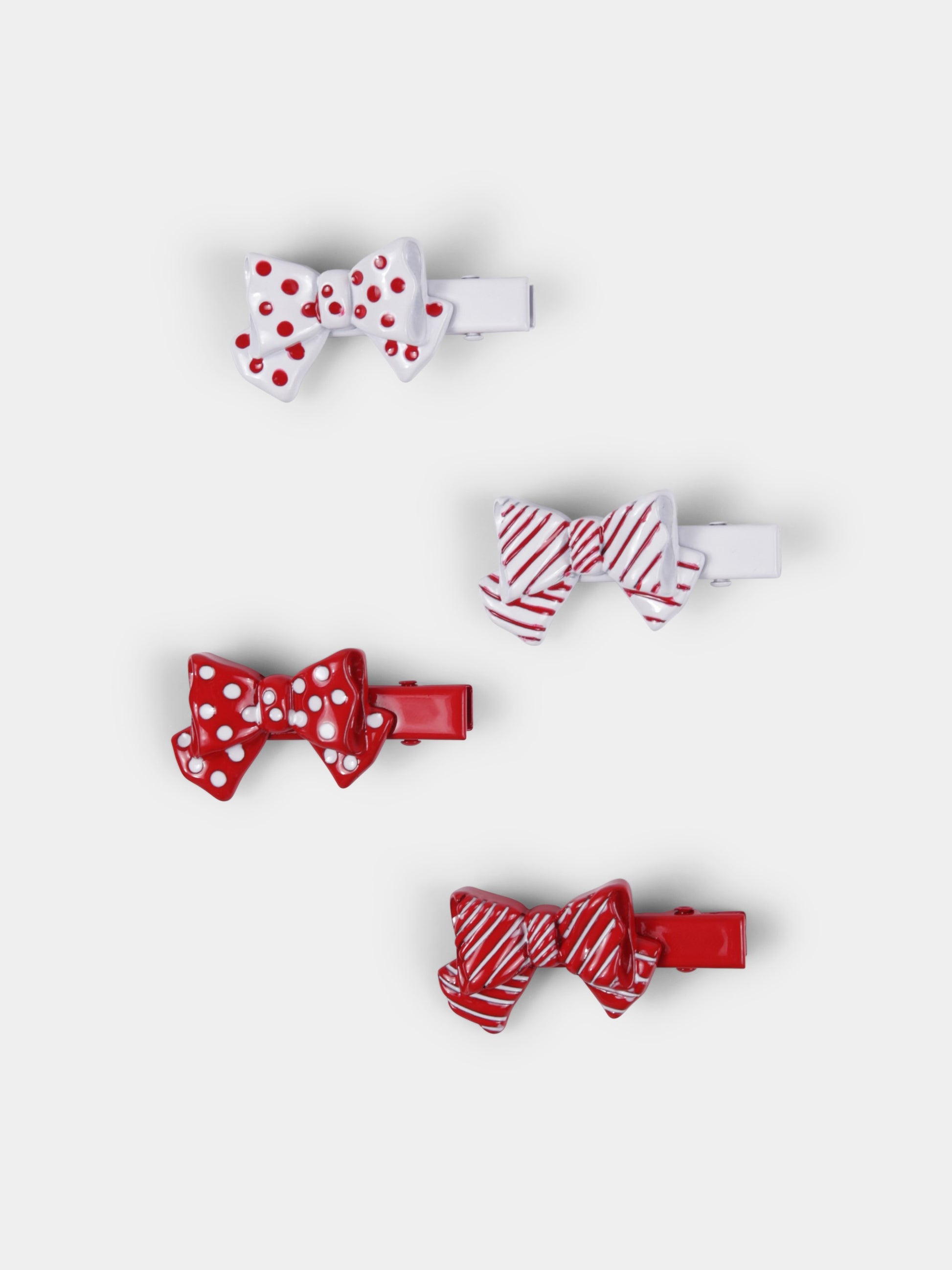 Set fermagli rosso per bambina con fiocco,Monnalisa,39E012 5791 0044