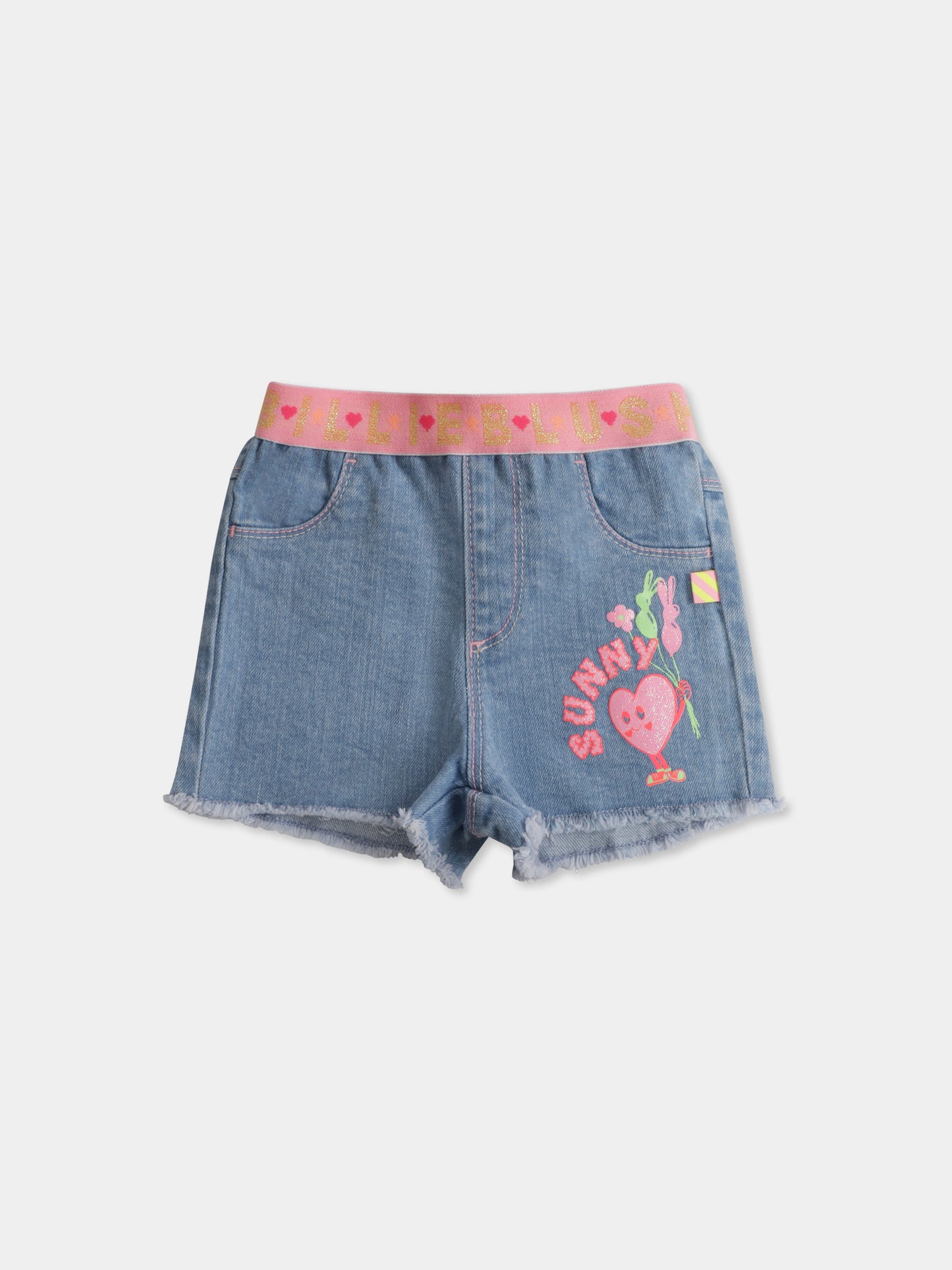 Shorts denim per neonata con cuore,Billieblush,U20050 Z18