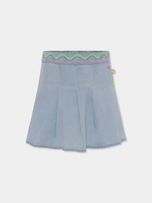 Gonna denim per bambina con ricami,Billieblush,U20140 Z04