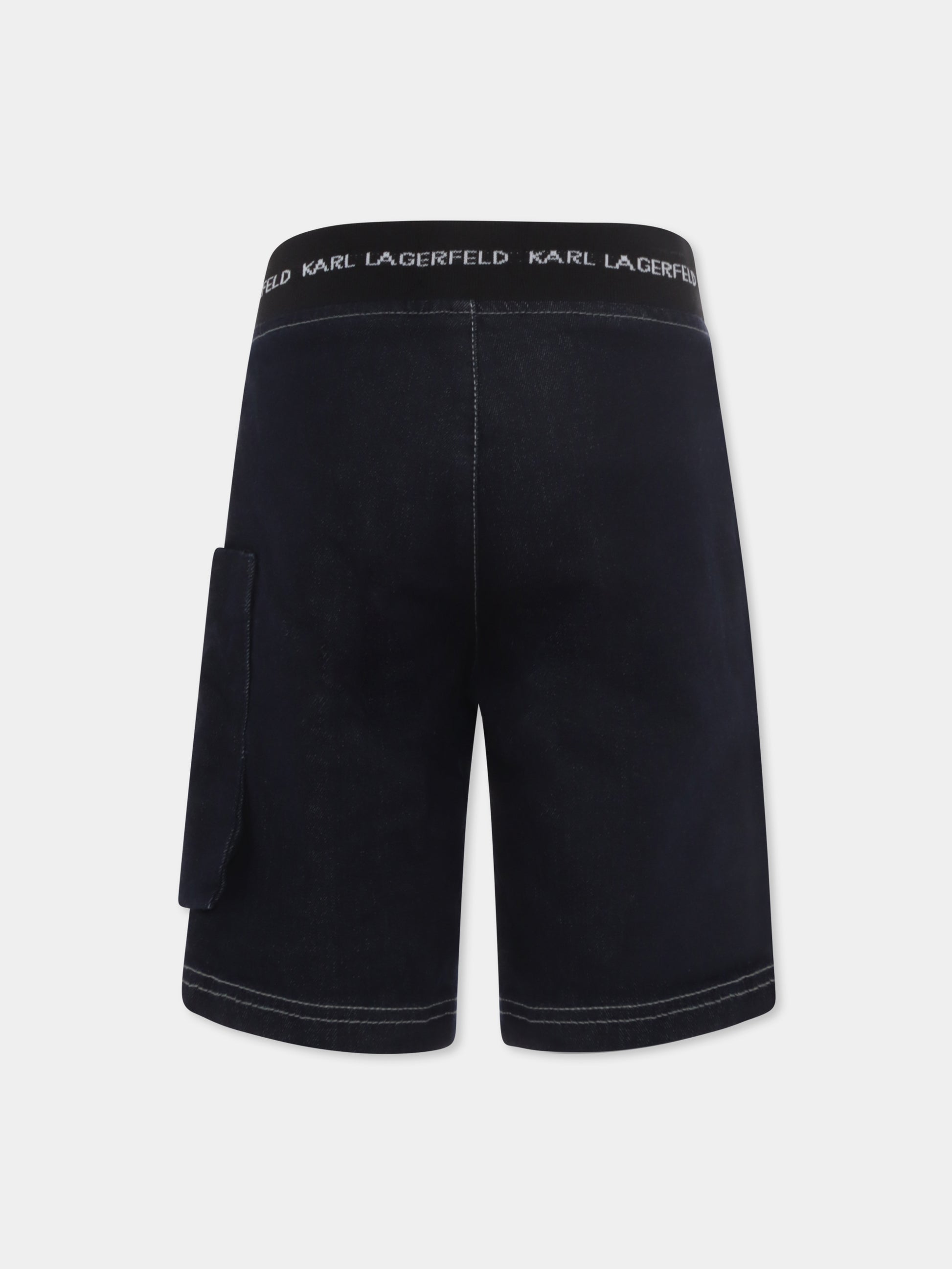 Short denim per bambino con logo,Karl Lagerfeld Kids,Z30030 Z12