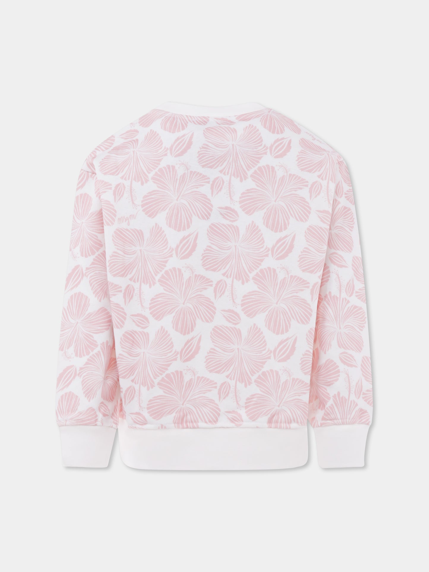 Pink sweatshirt for girl with logo