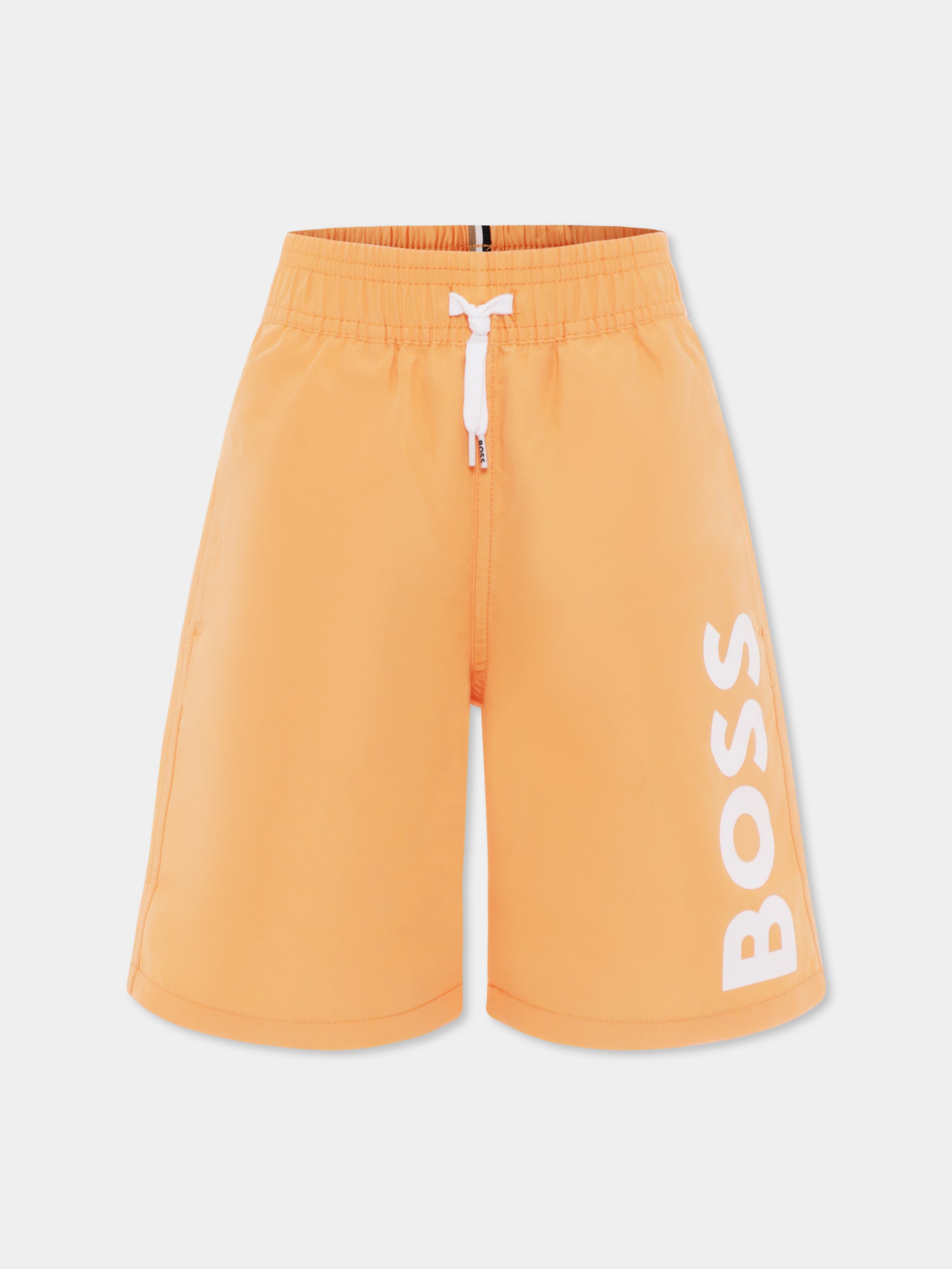 Boxer mare arancione per bambino con logo,Boss,J50662 389