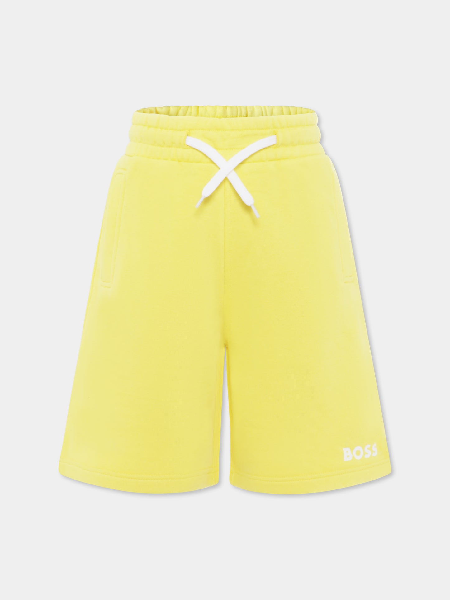 Shorts gialli per bambino con logo,Boss,J50680 508