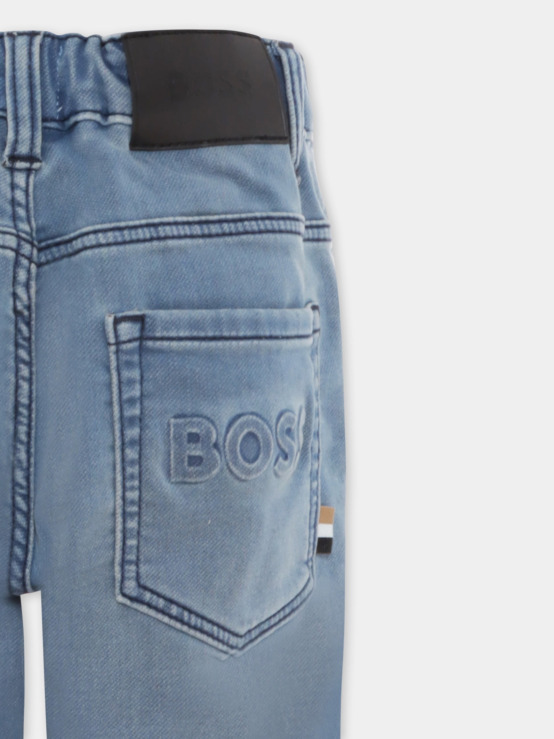 Shorts denim per bambino con logo,Boss,J50778 Z03