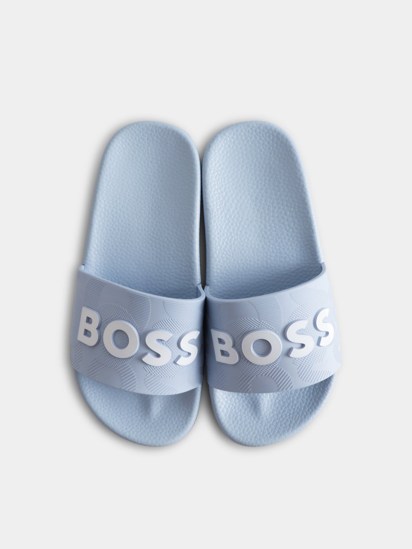 Ciabatte celesti per bambino con logo,Boss,J50879 783