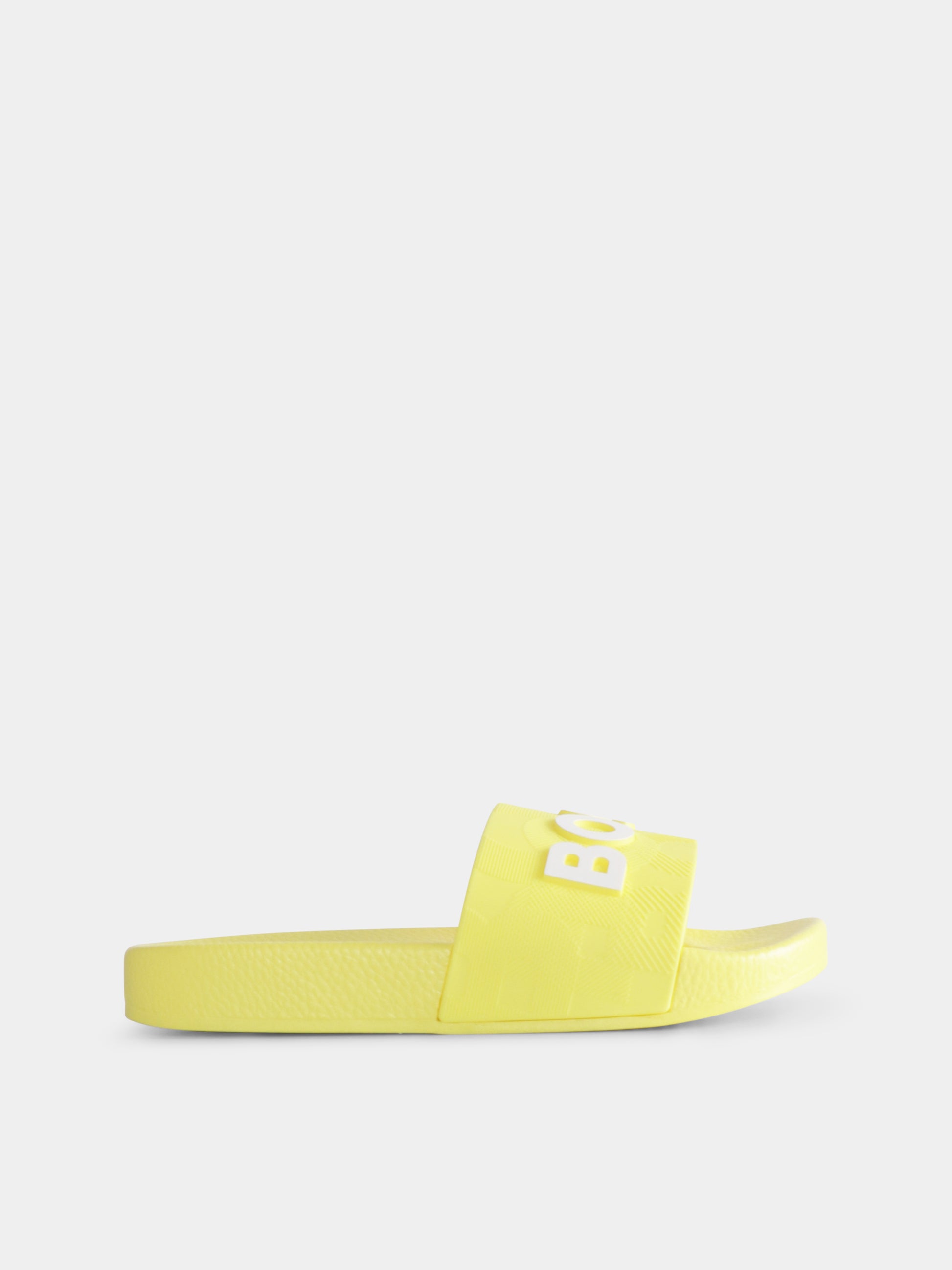 Ciabatte gialle per bambino con logo,Boss,J50888 609