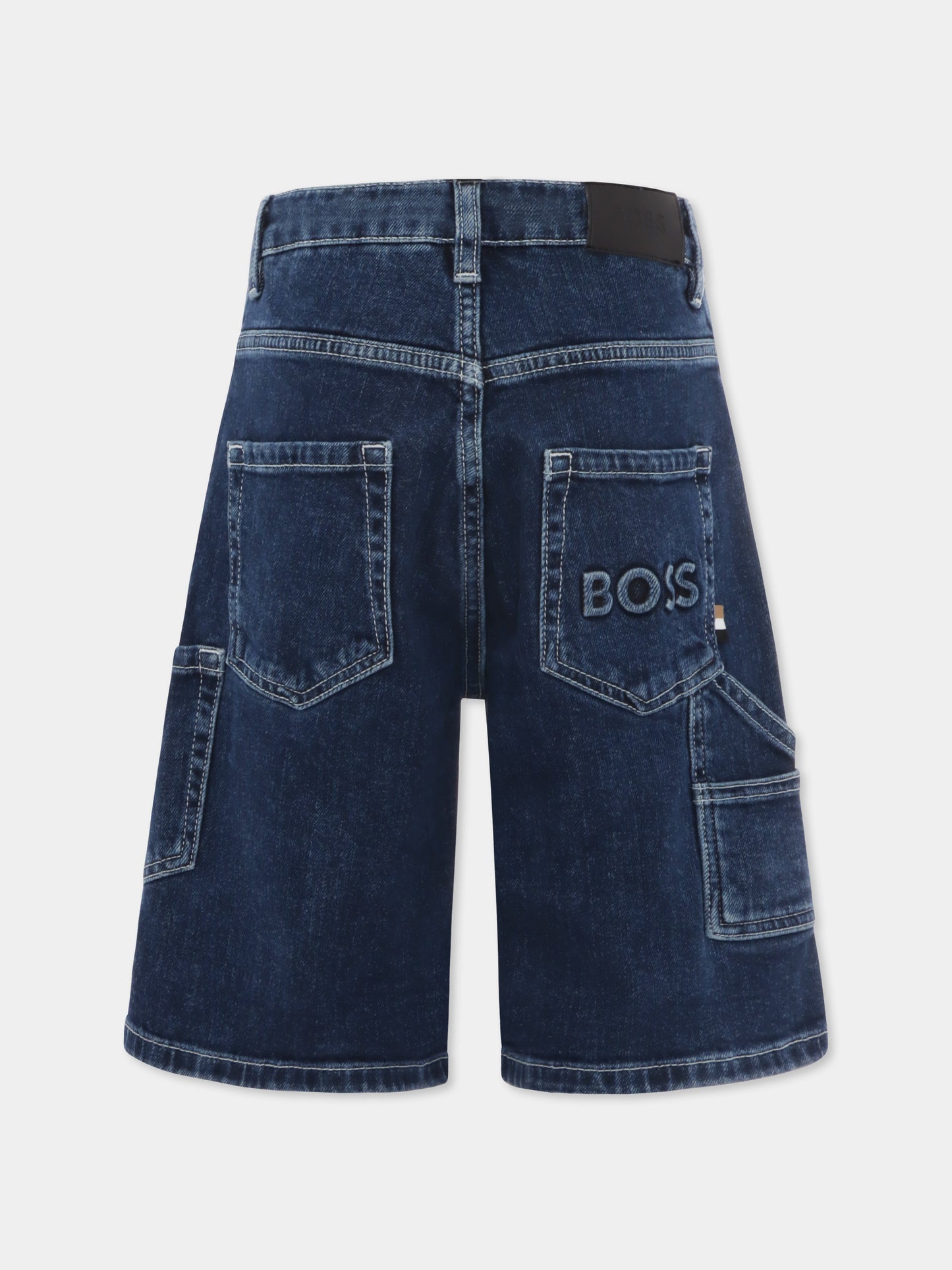 Shorts denim per bambino con logo,Boss,J50990 Z07