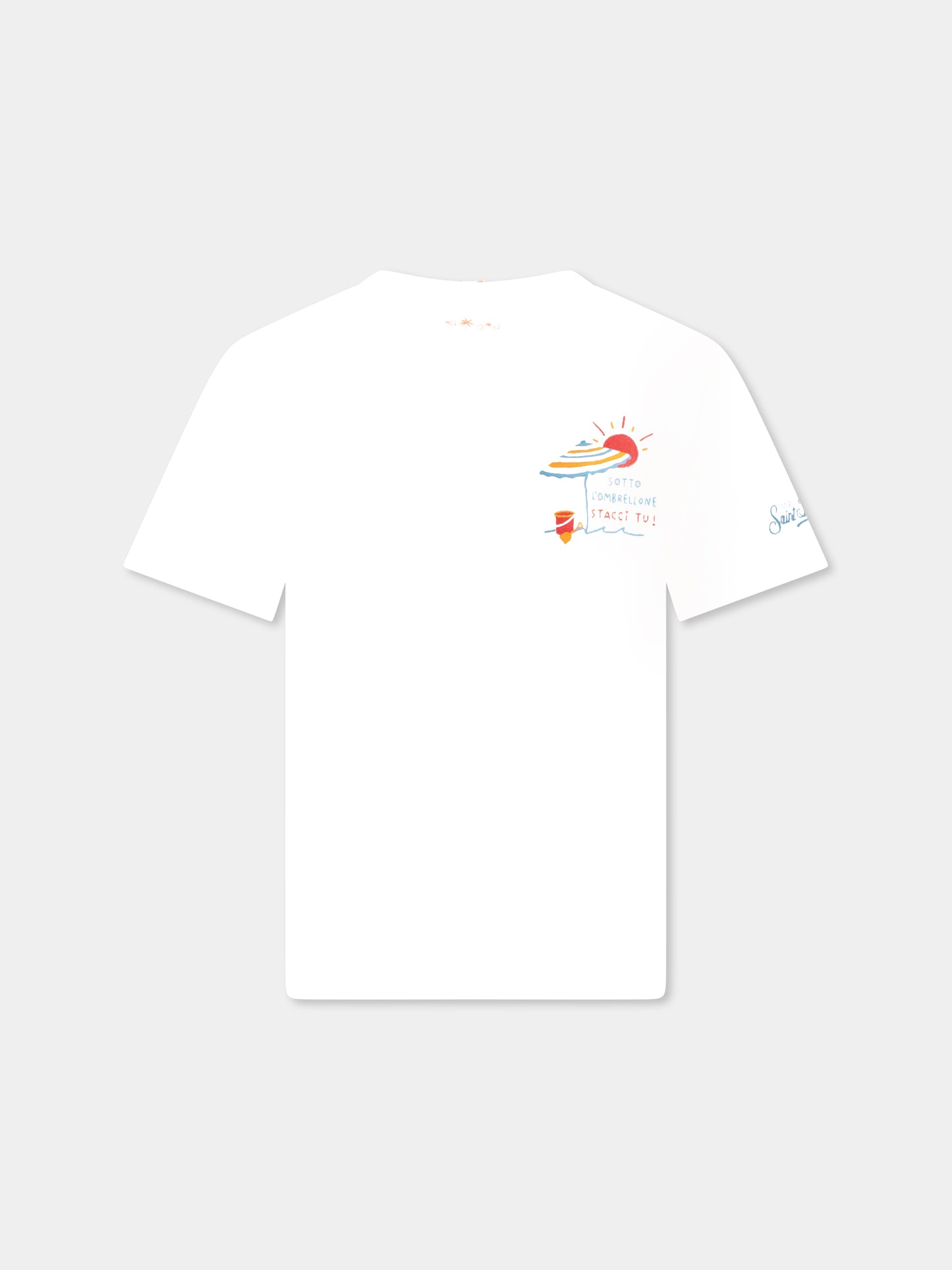 White t-shirt for boy with umbrella