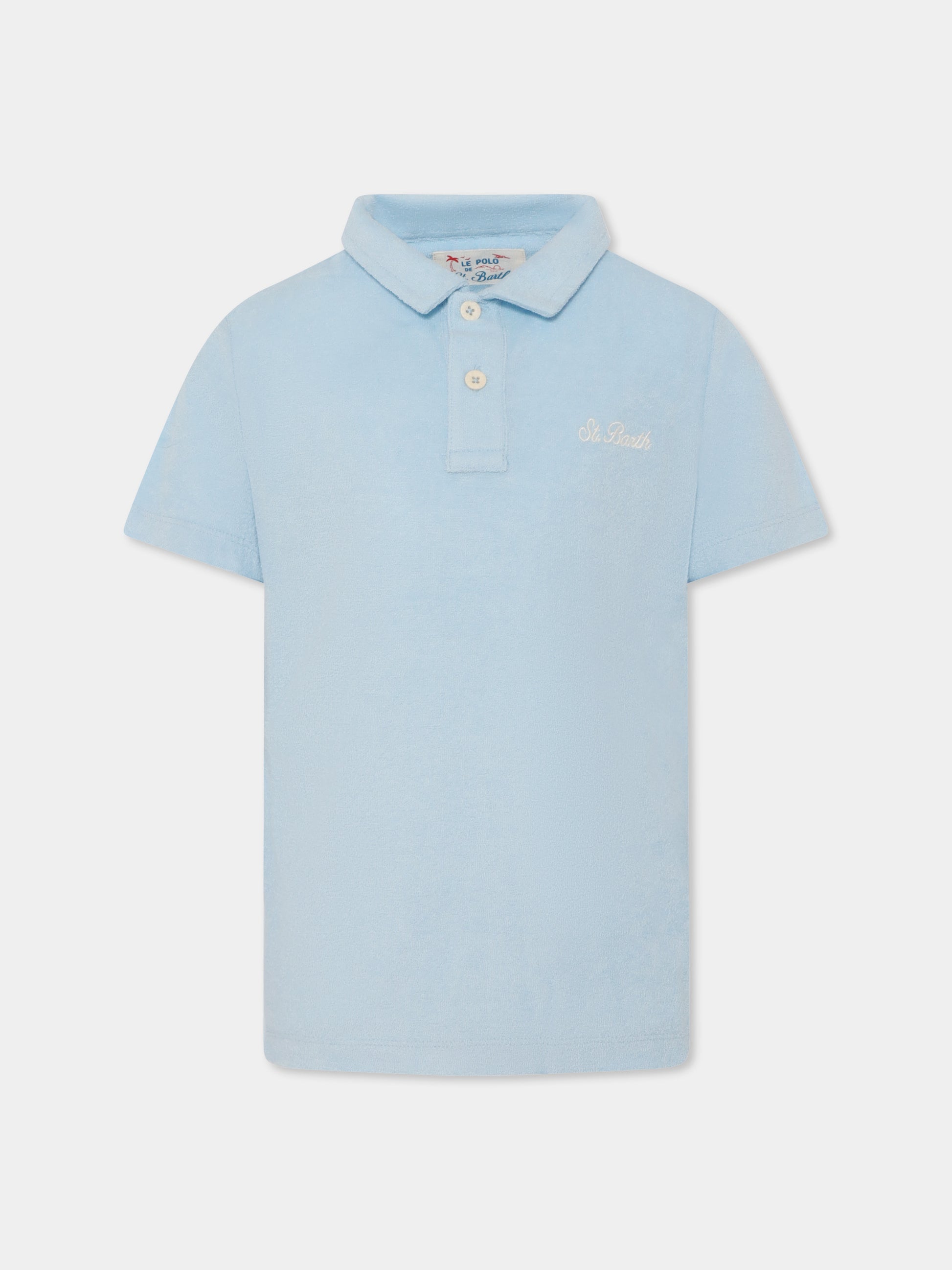 Polo celeste per bambino con logo,Mc2 Saint Barth,JER0002 01392H