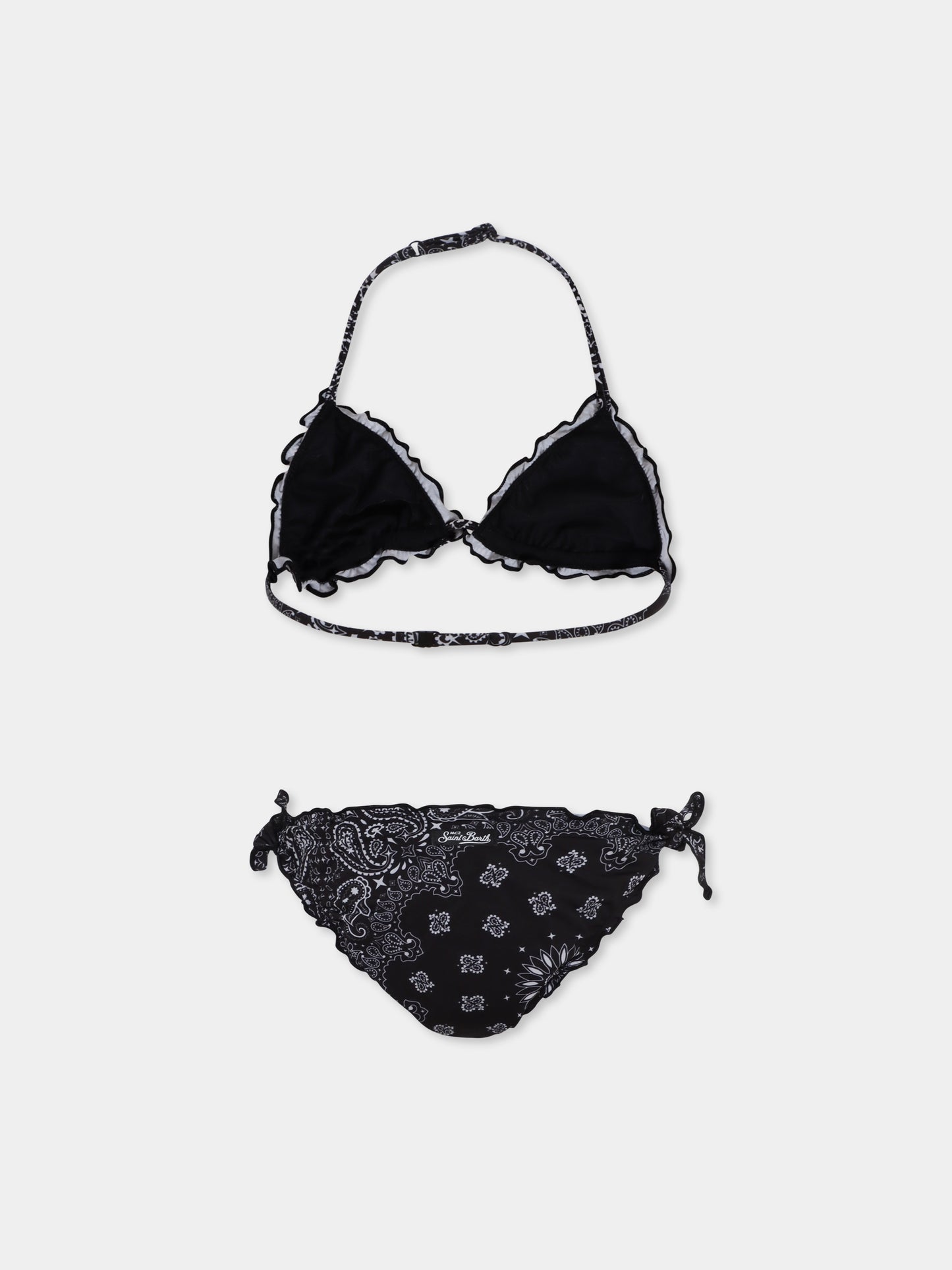 Black bikini for girl with print
