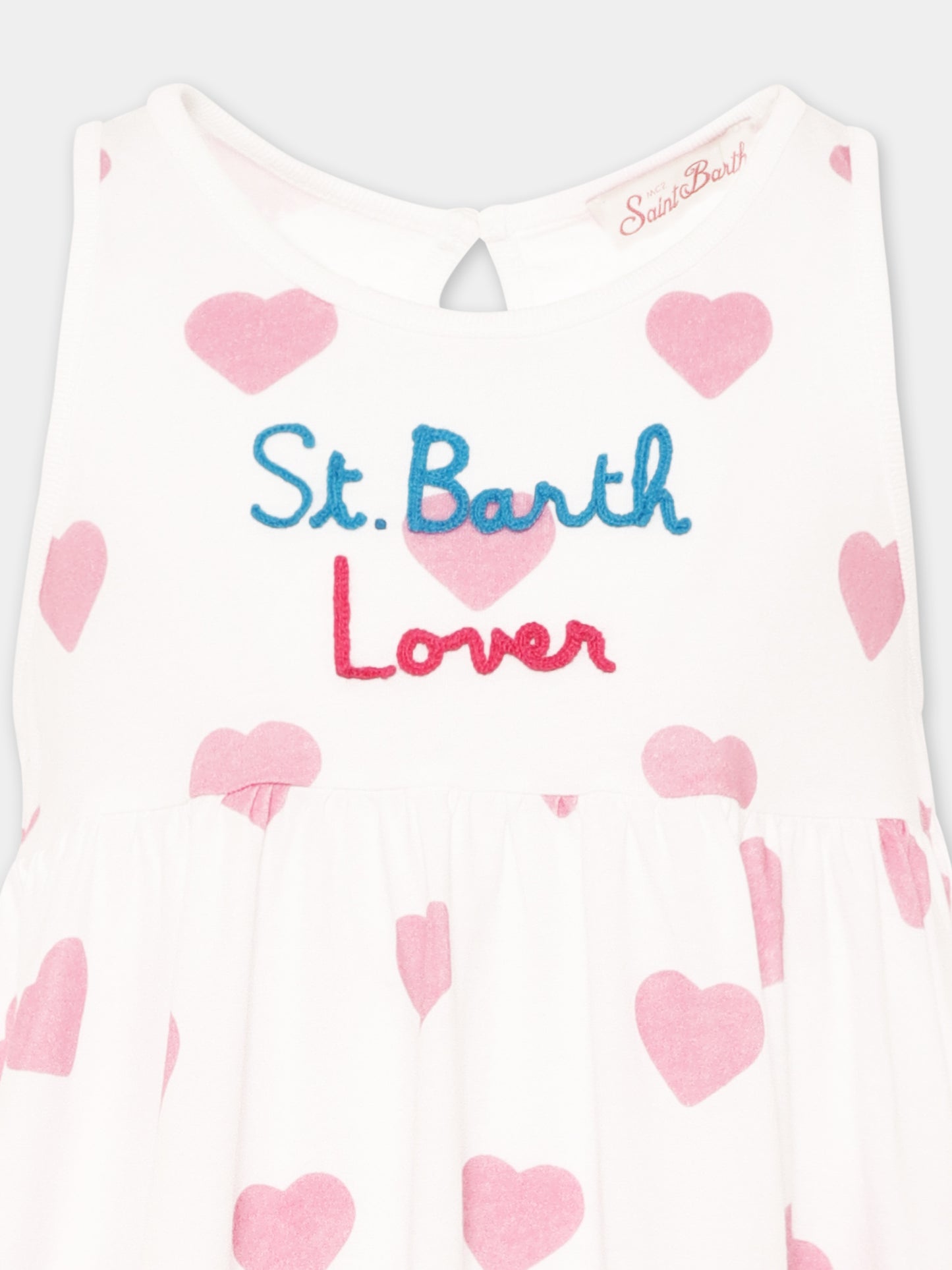 White dress for girl with print