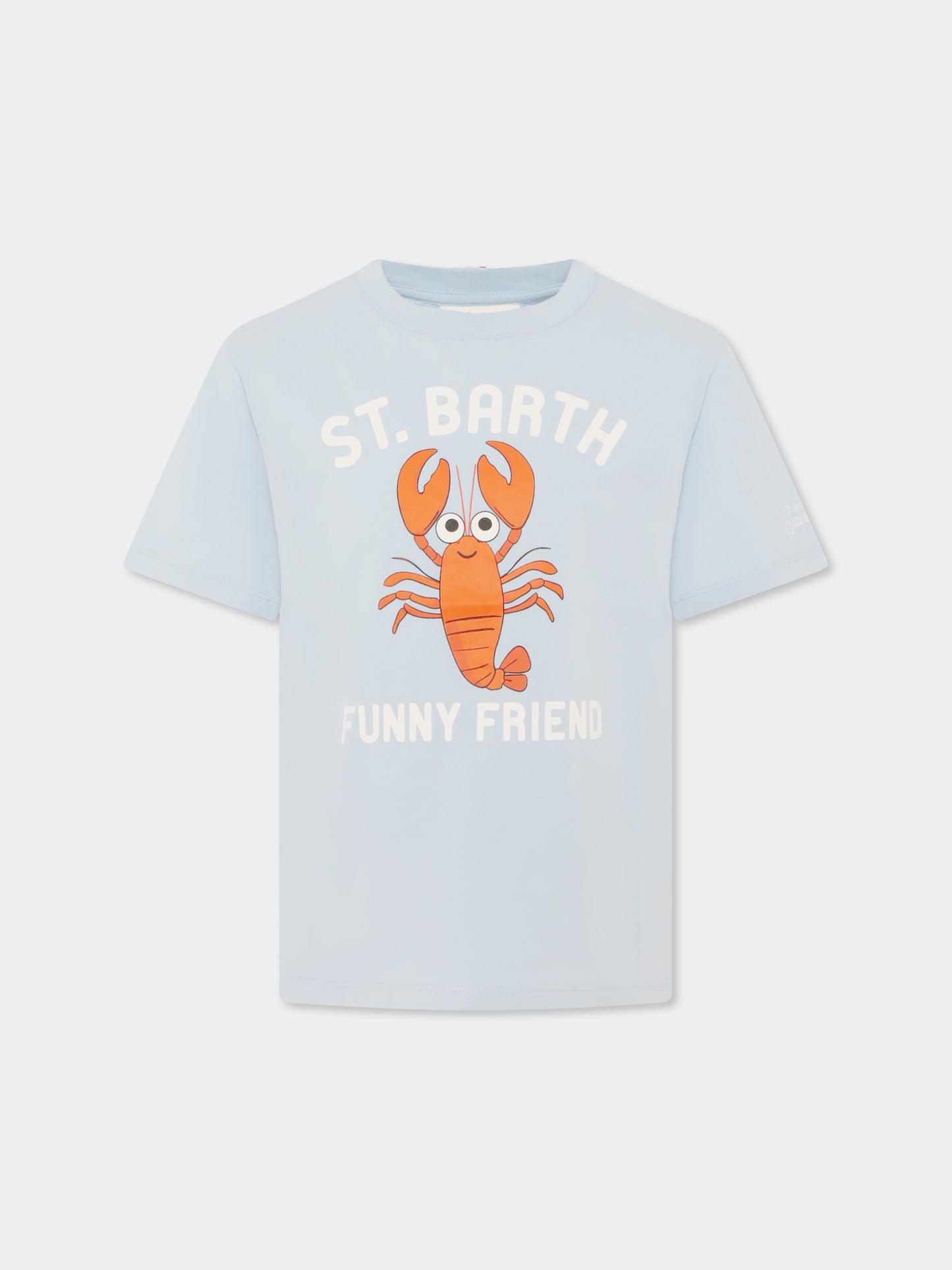 Light blue t-shirt for boy with lobster