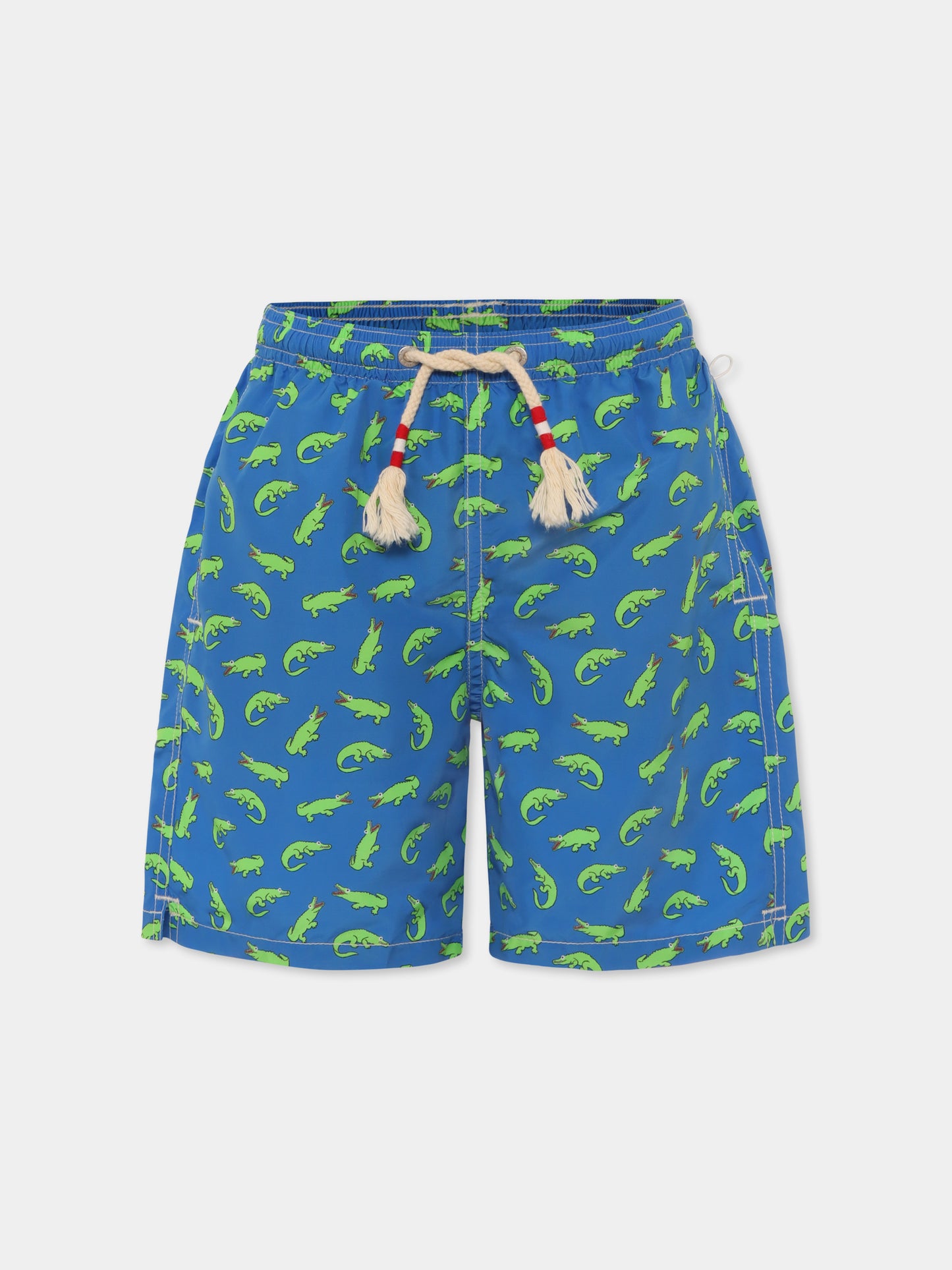 Boxer mare azzurro per bambino con alligatore all over,Mc2 Saint Barth,JEA0016 00748D