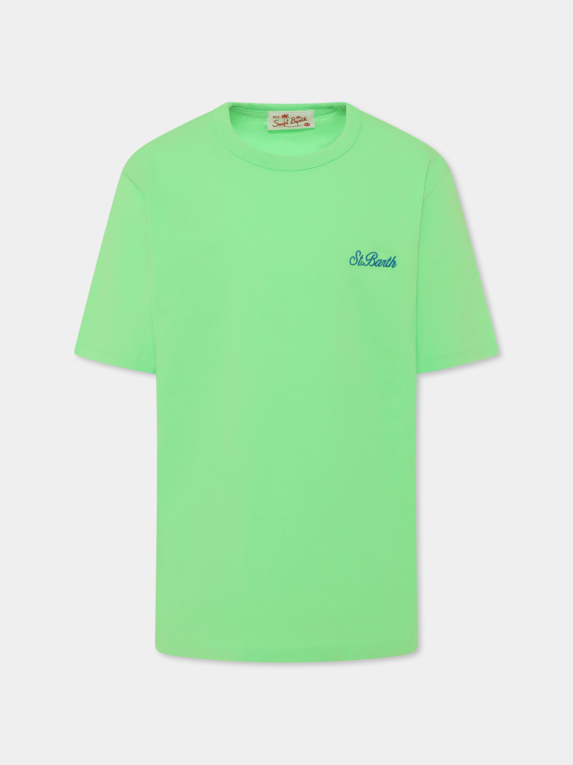 T-shirt verde per bambino con logo,Mc2 Saint Barth,DOV0002 00357D