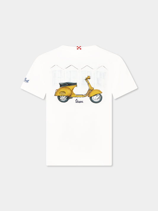 White t-shirt for boy with Vespa