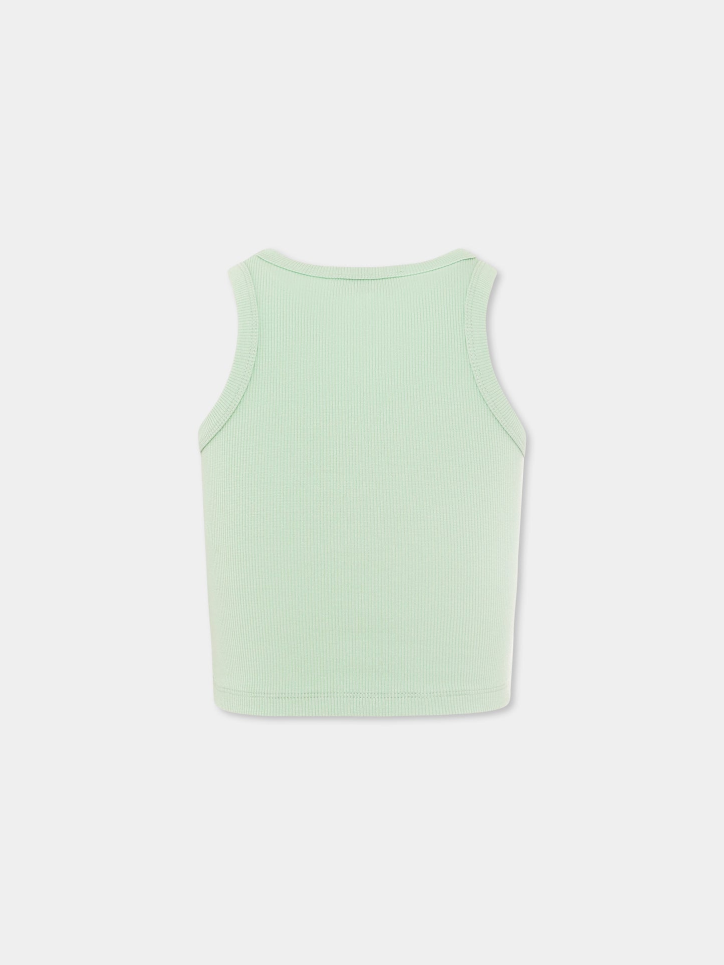 Green crop tank top for girl with writing