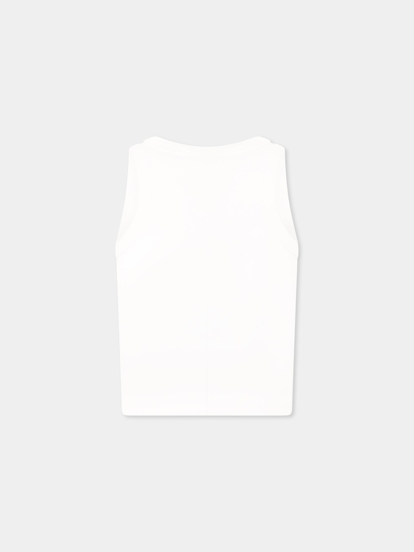 White crop tank top for girl with writing