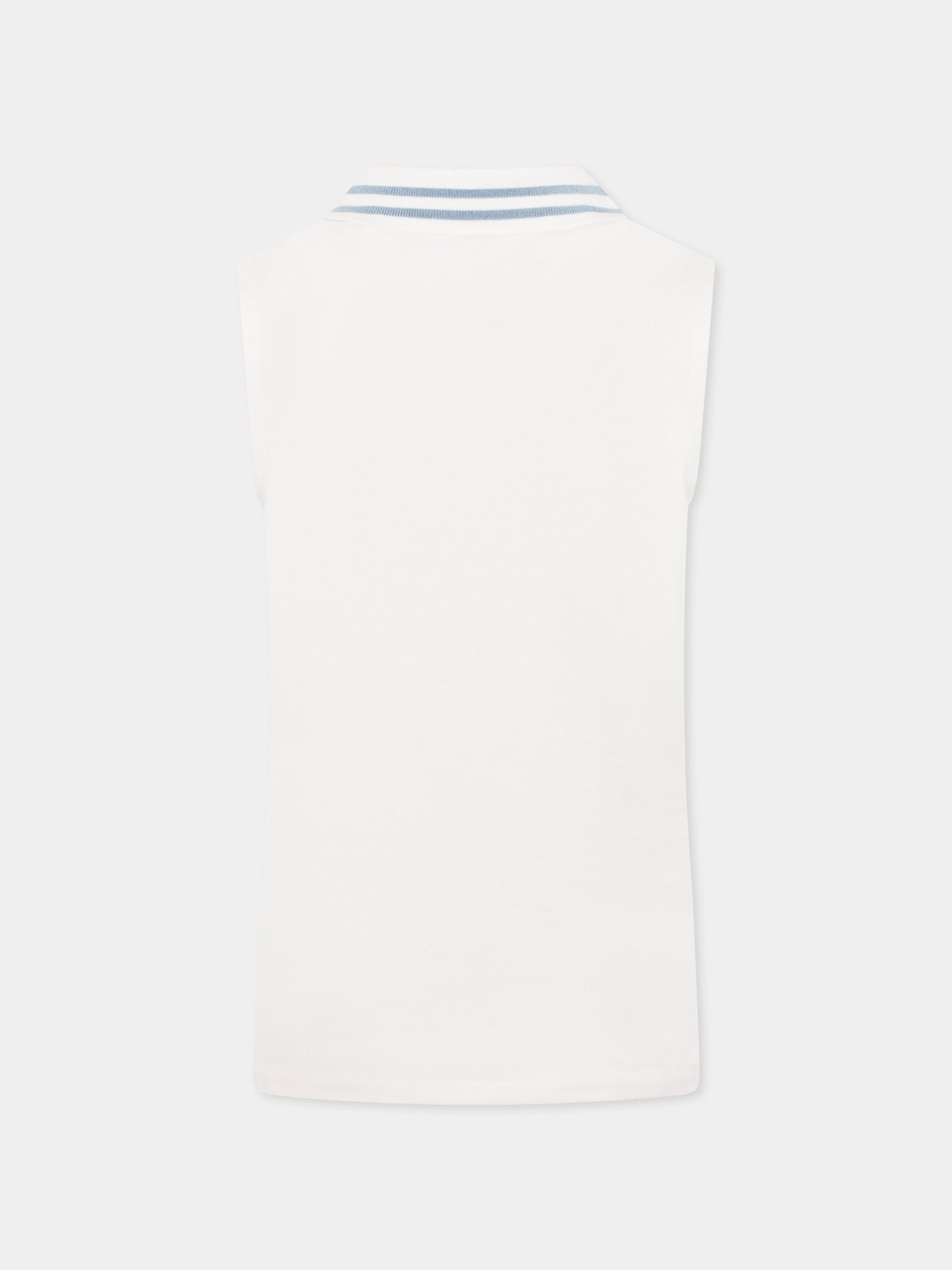 Polo bianca per bambina con logo,Levi's Kids,4EK176 X1O