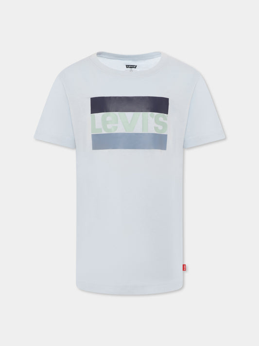 Light blue t-shirt for girl with logo