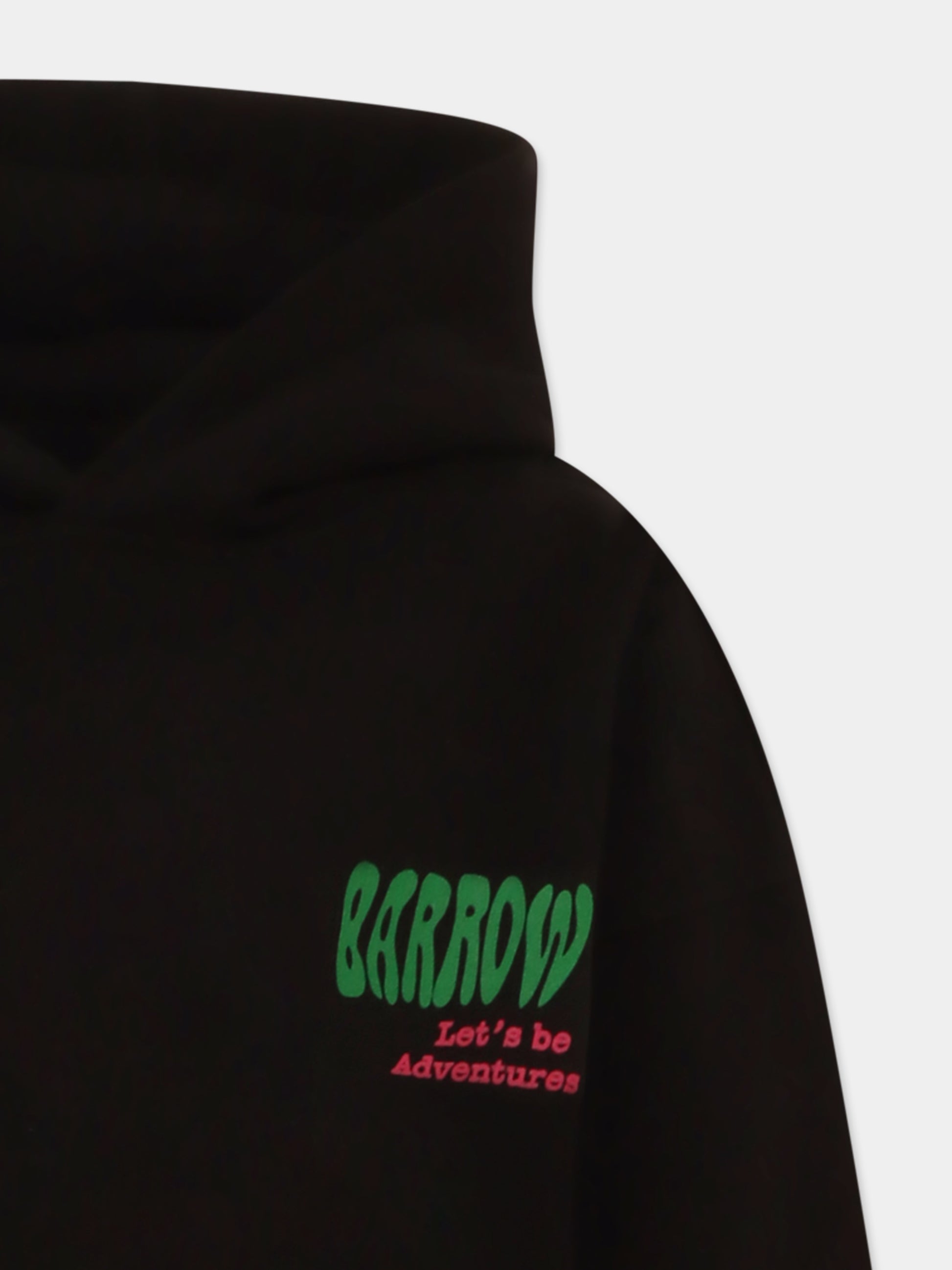 Felpa nera per bambina con logo e paillettes,Barrow,S5BKJGHS170 110