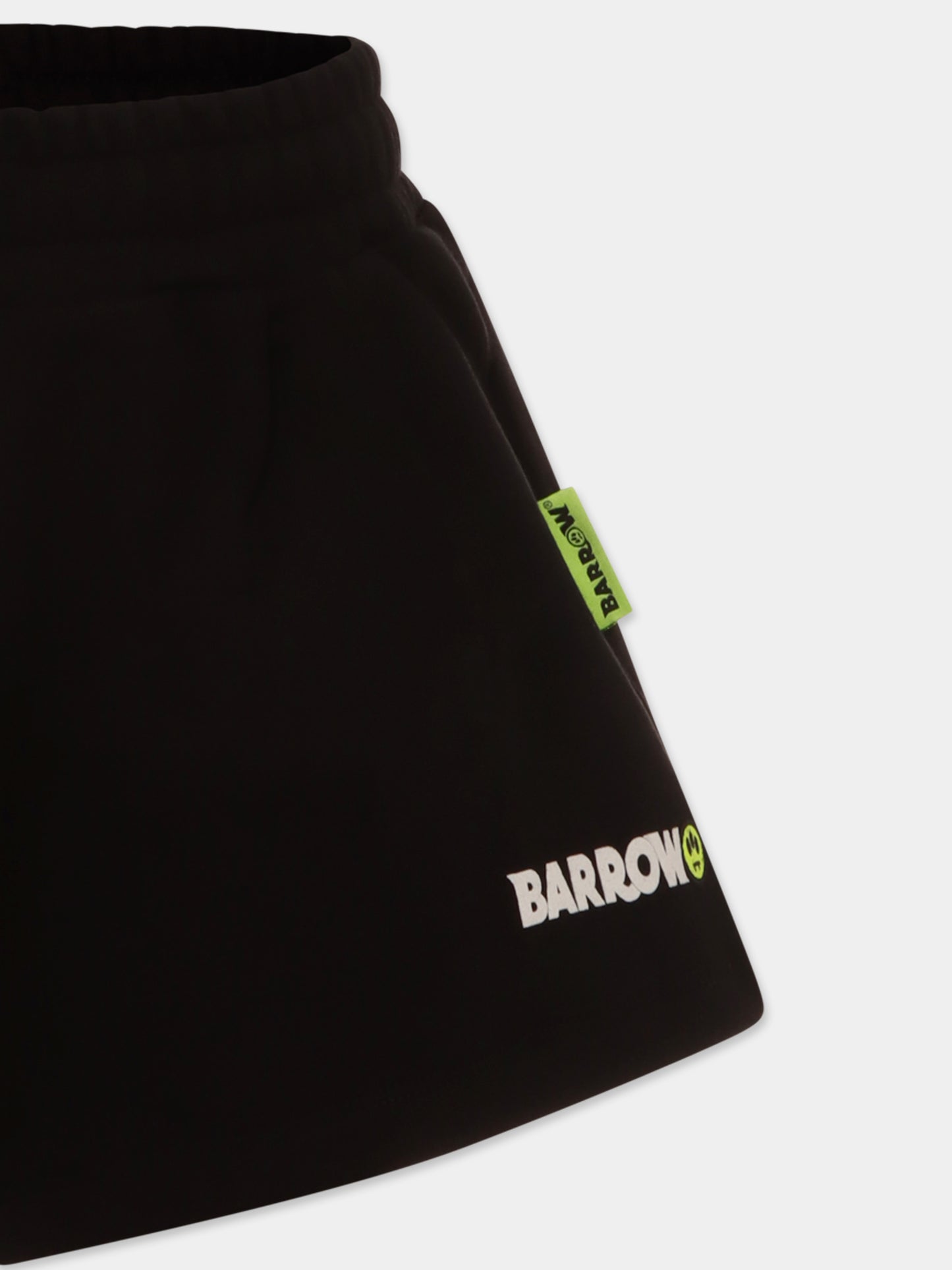 Shorts neri per bambina con logo e smile,Barrow,S5BKJGSH154 110