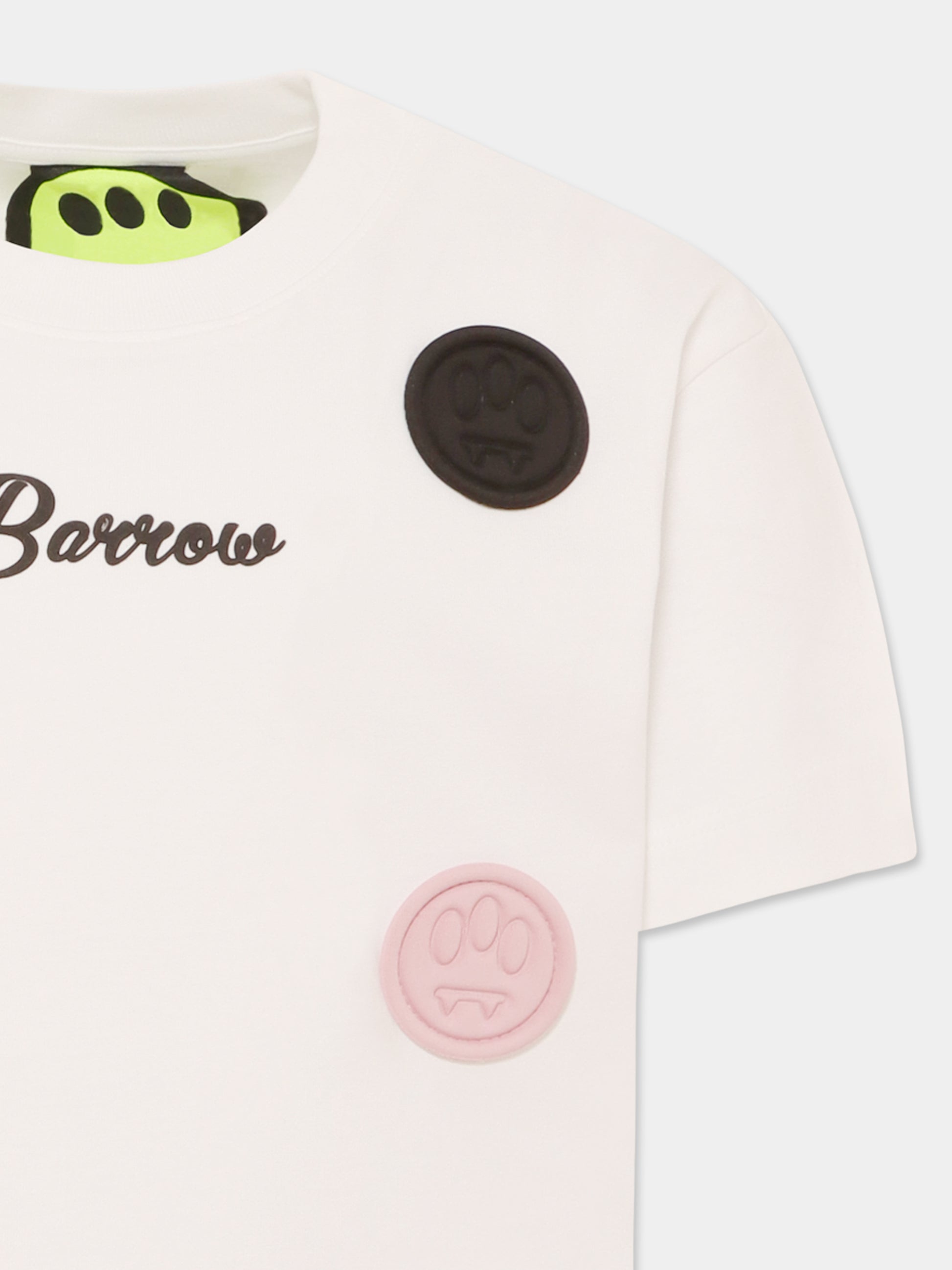T-shirt bianca per bambina con smile,Barrow,S5BKJGTH112 002