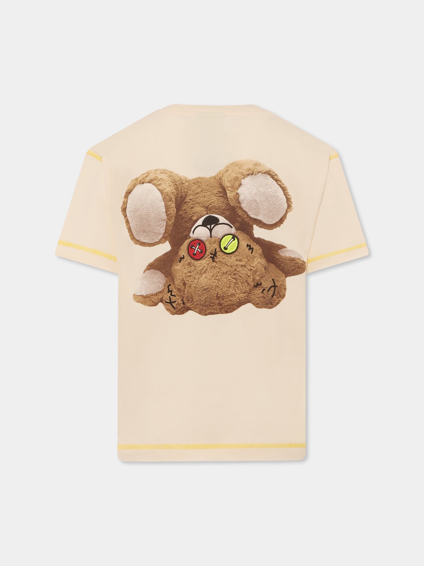 T.-shirt avorio per bambina con logo e stampa Bear,Barrow,S5BKJGTH119 013