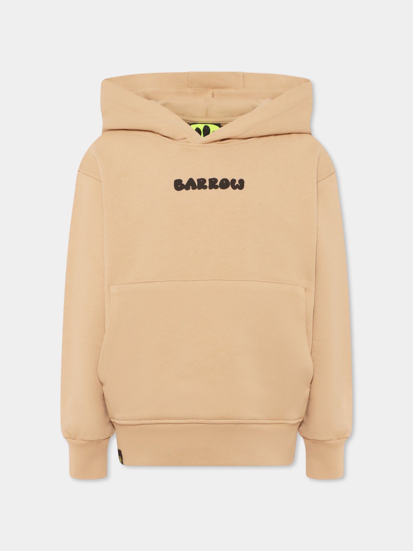 Felpa beige per bambini con logo e Bear,Barrow,S5BKJUHS028 092