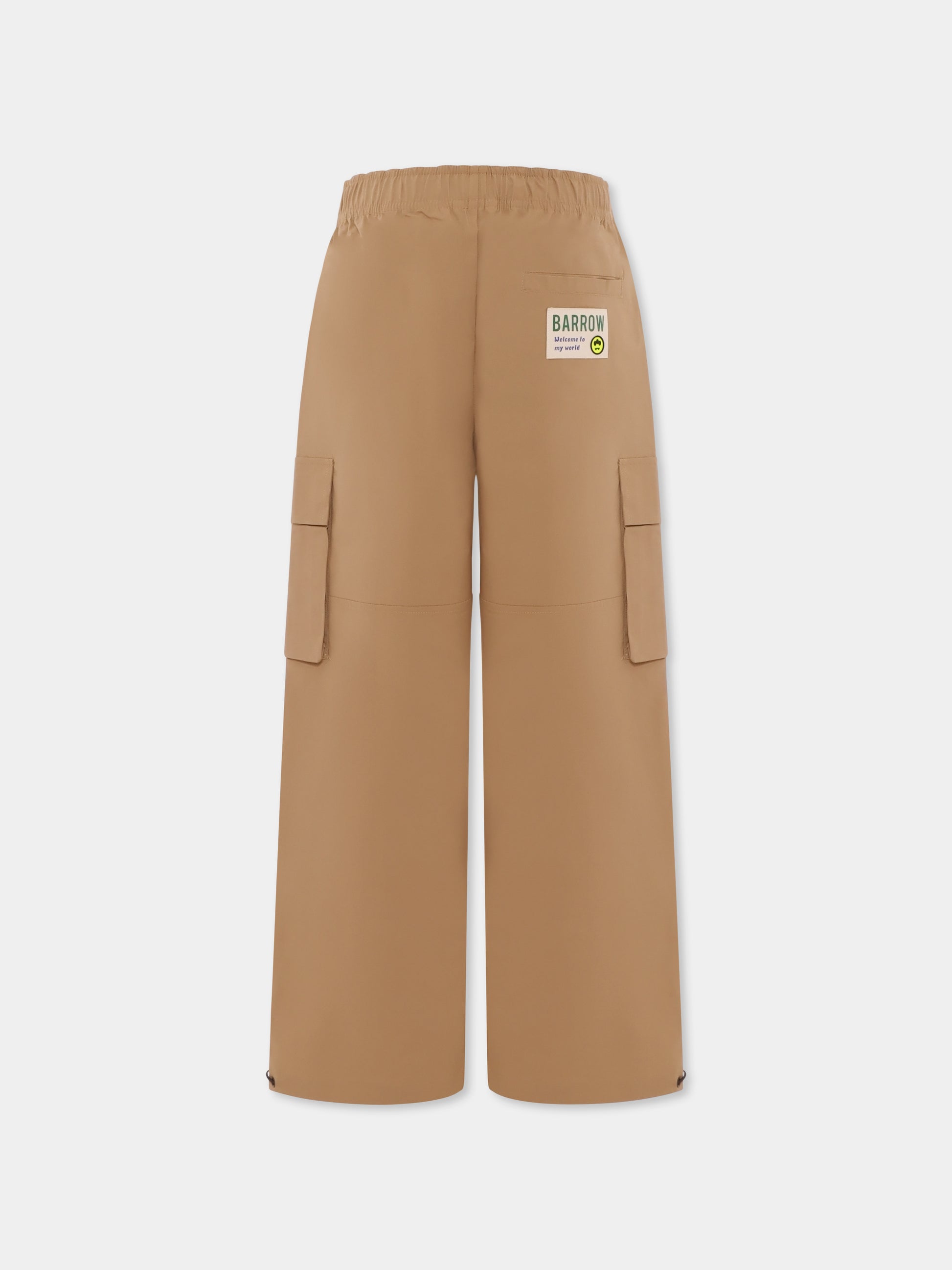 Pantaloni beige per bambini con patch,Barrow,S5BKJUPA035 092