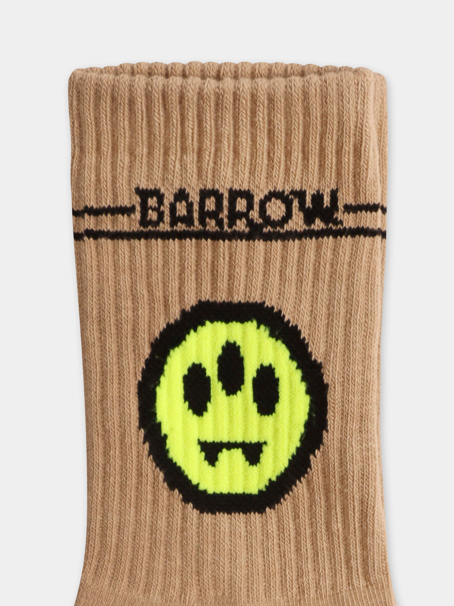 Beige socks for kids with logo