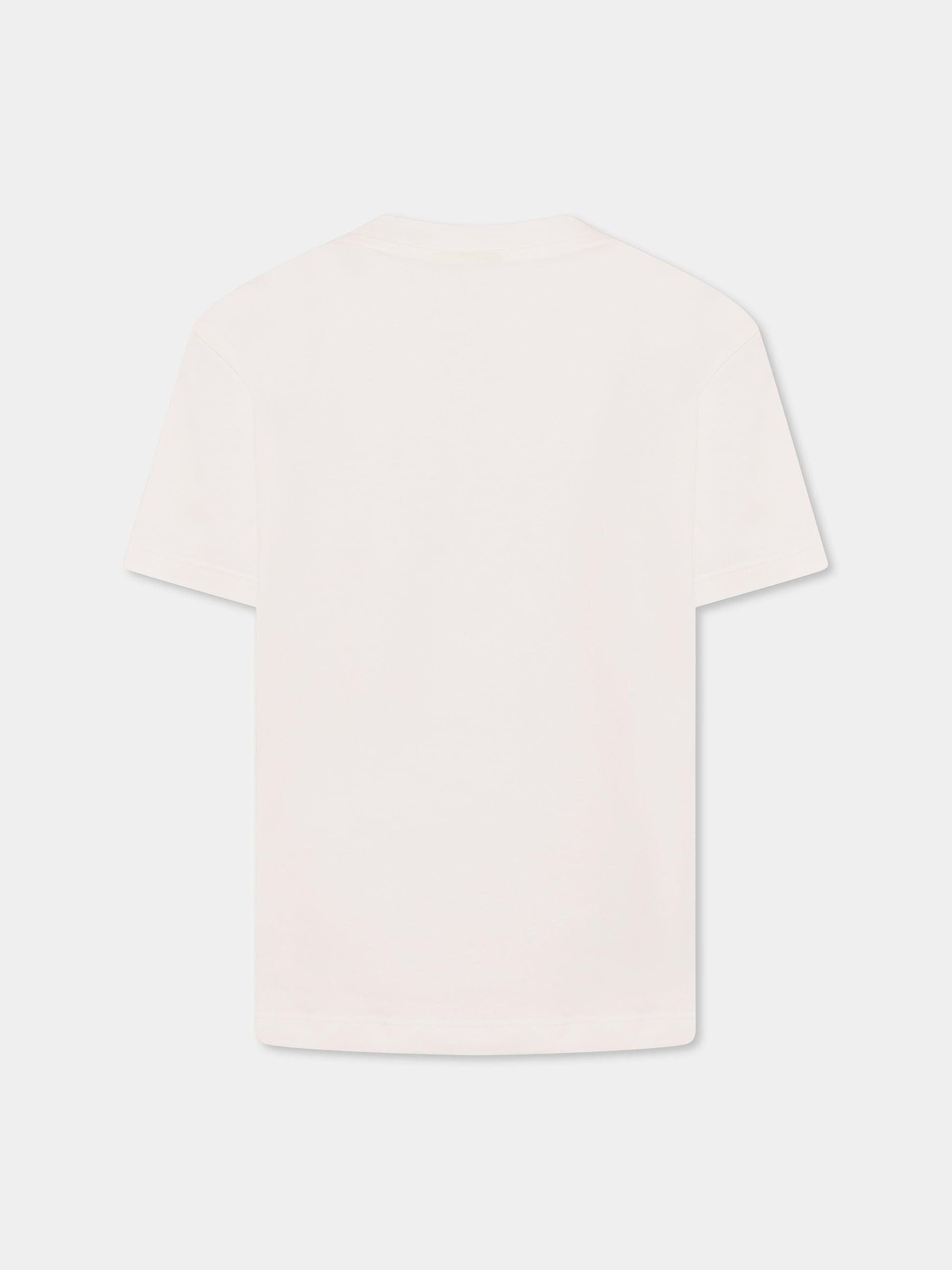 T-shirt bianca per bambini con smile e palma,Barrow,S5BKJUTH058 002