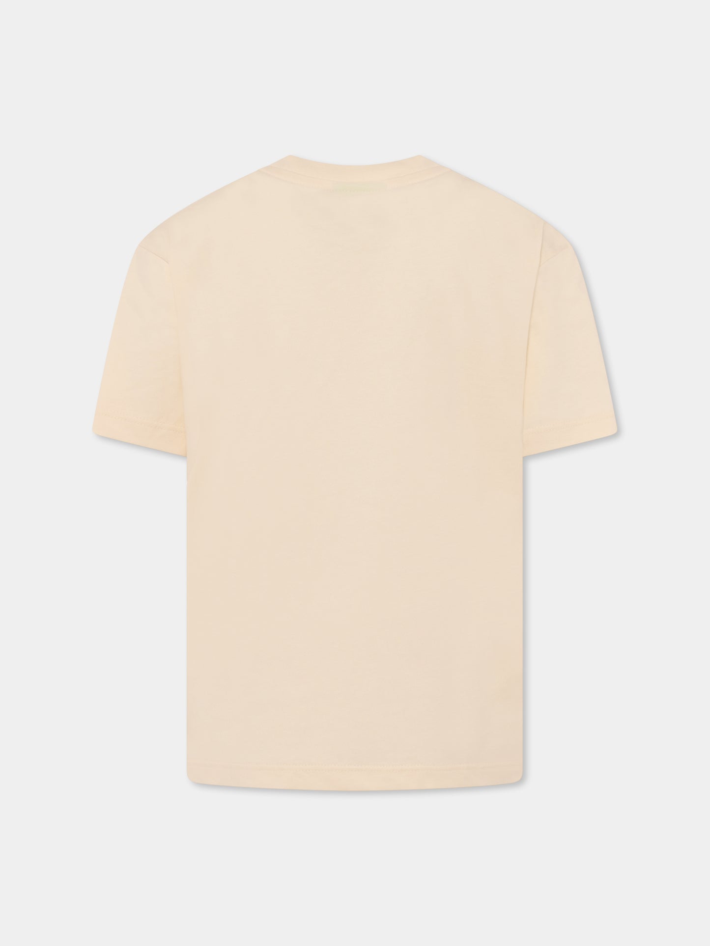 T-shirt avorio per bambini con smile e palma,Barrow,S5BKJUTH059 013