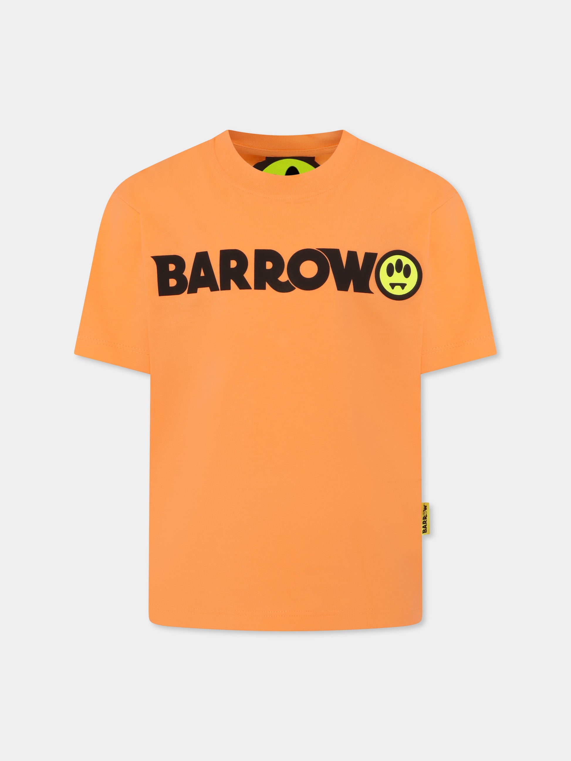 T-shirt arancione per bambini con logo,Barrow,S5BKJUTH082 258
