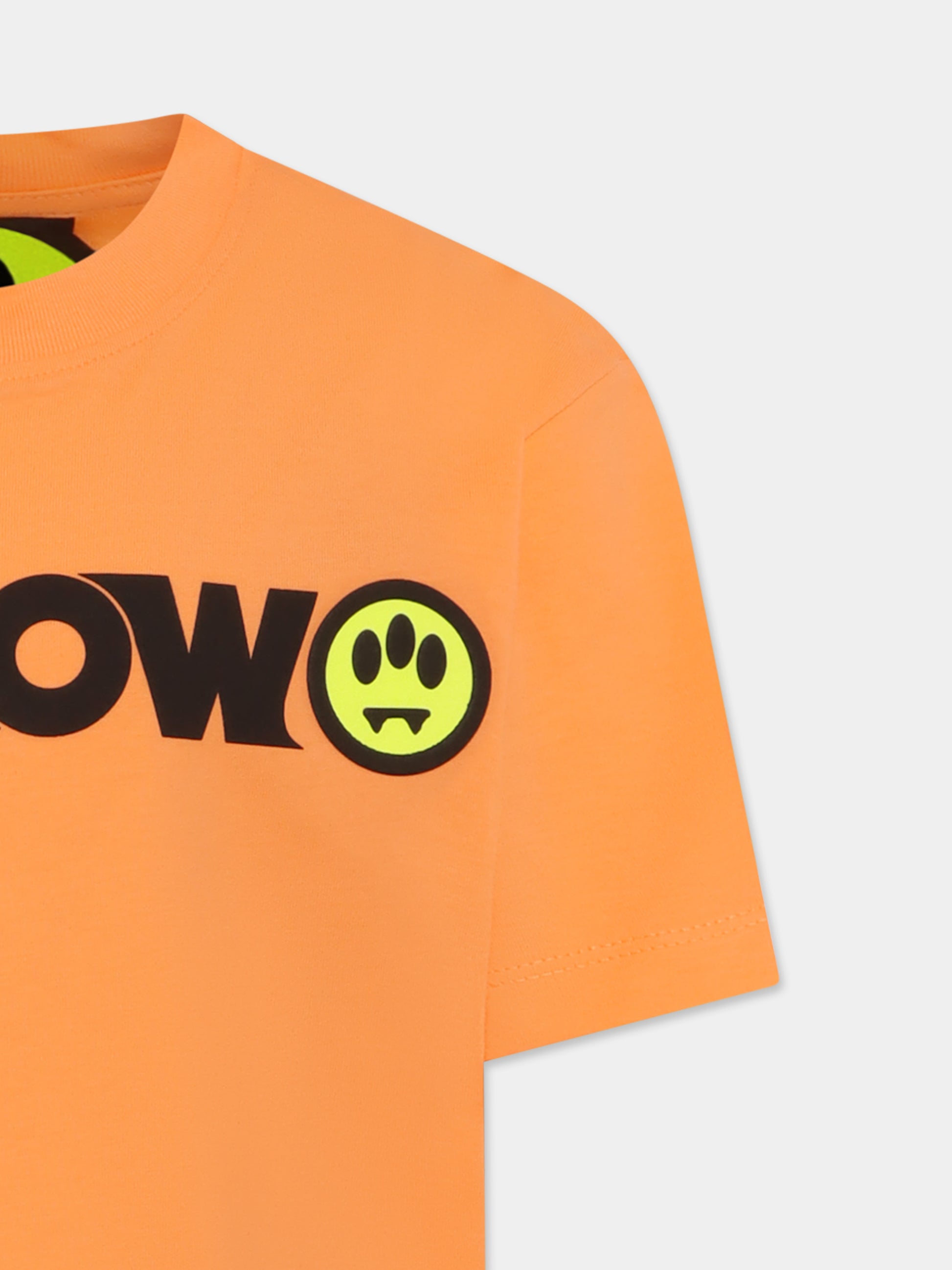 T-shirt arancione per bambini con logo,Barrow,S5BKJUTH082 258