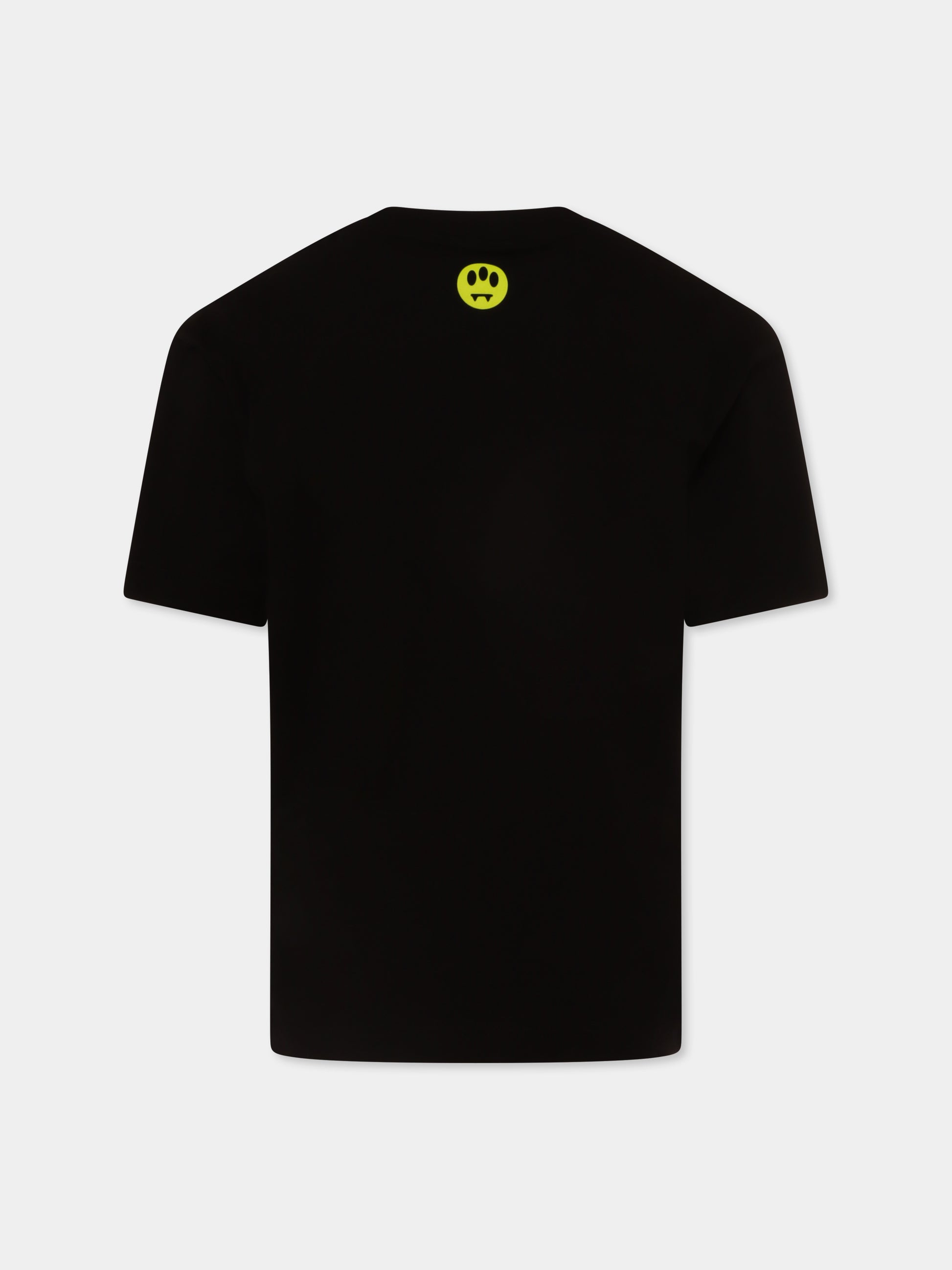 T-shirt nera per bambini con stampa sneakers e logo,Barrow,S5BKJUTH201 110