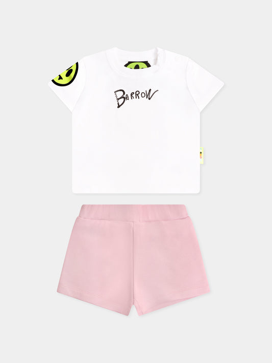 Multicolor suit for baby girl with logo