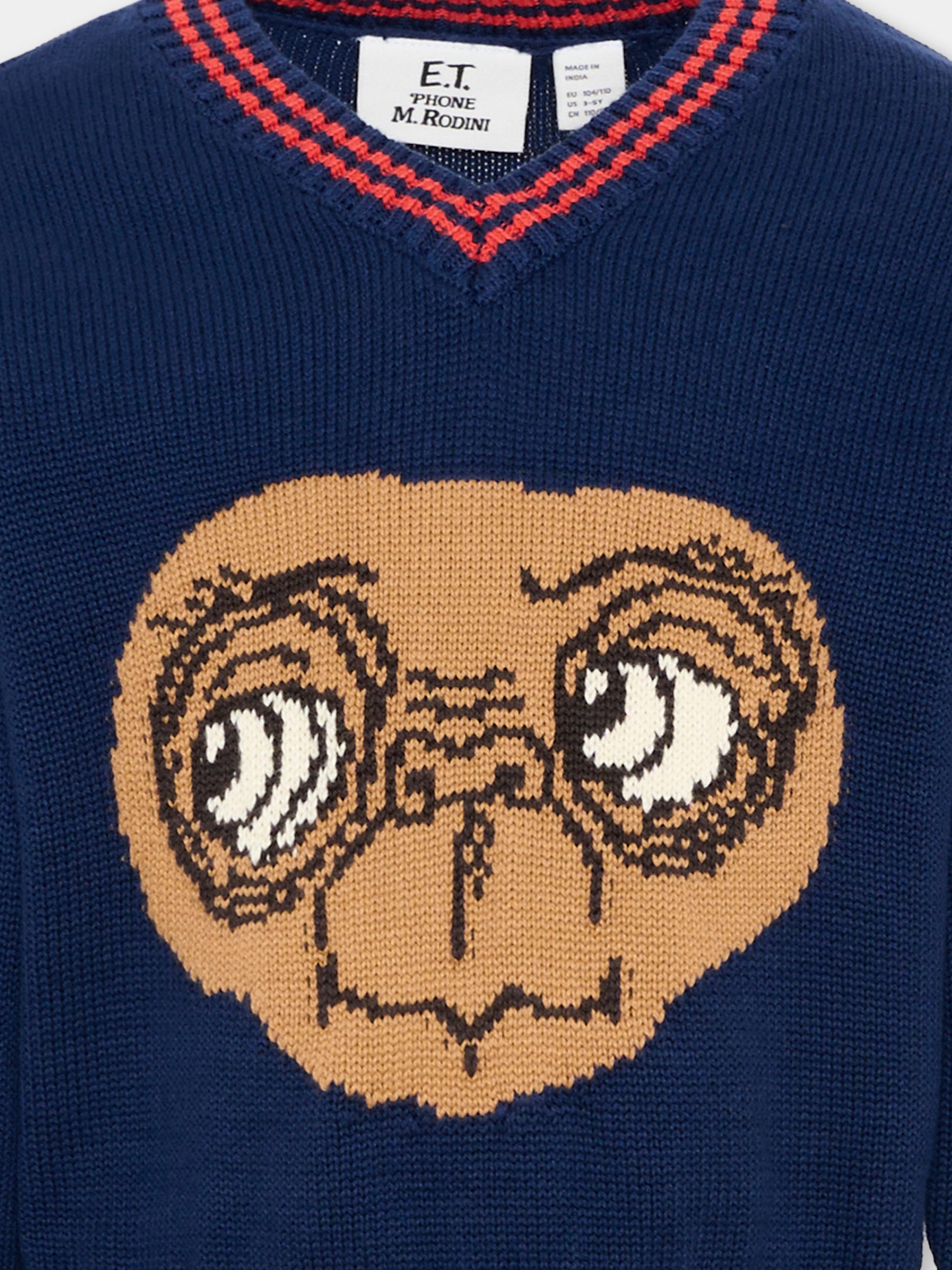 Maglione blu per bambino con E.T.,Mini Rodini,2582015560