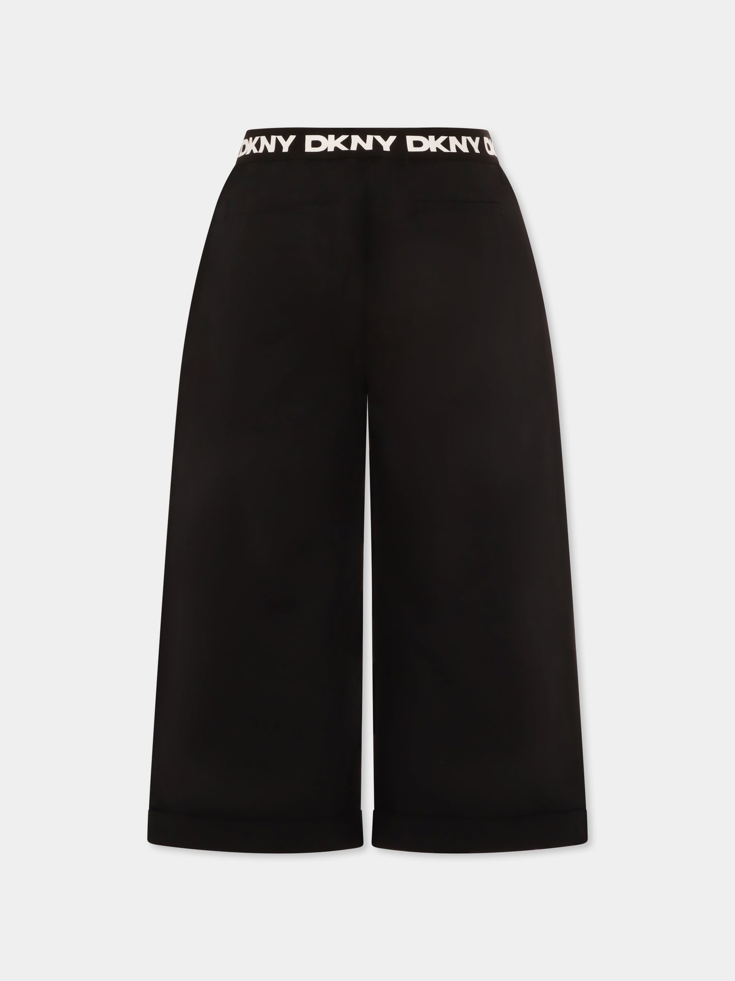 Pantaloni neri per bambina con logo,Dkny,D60221 09B
