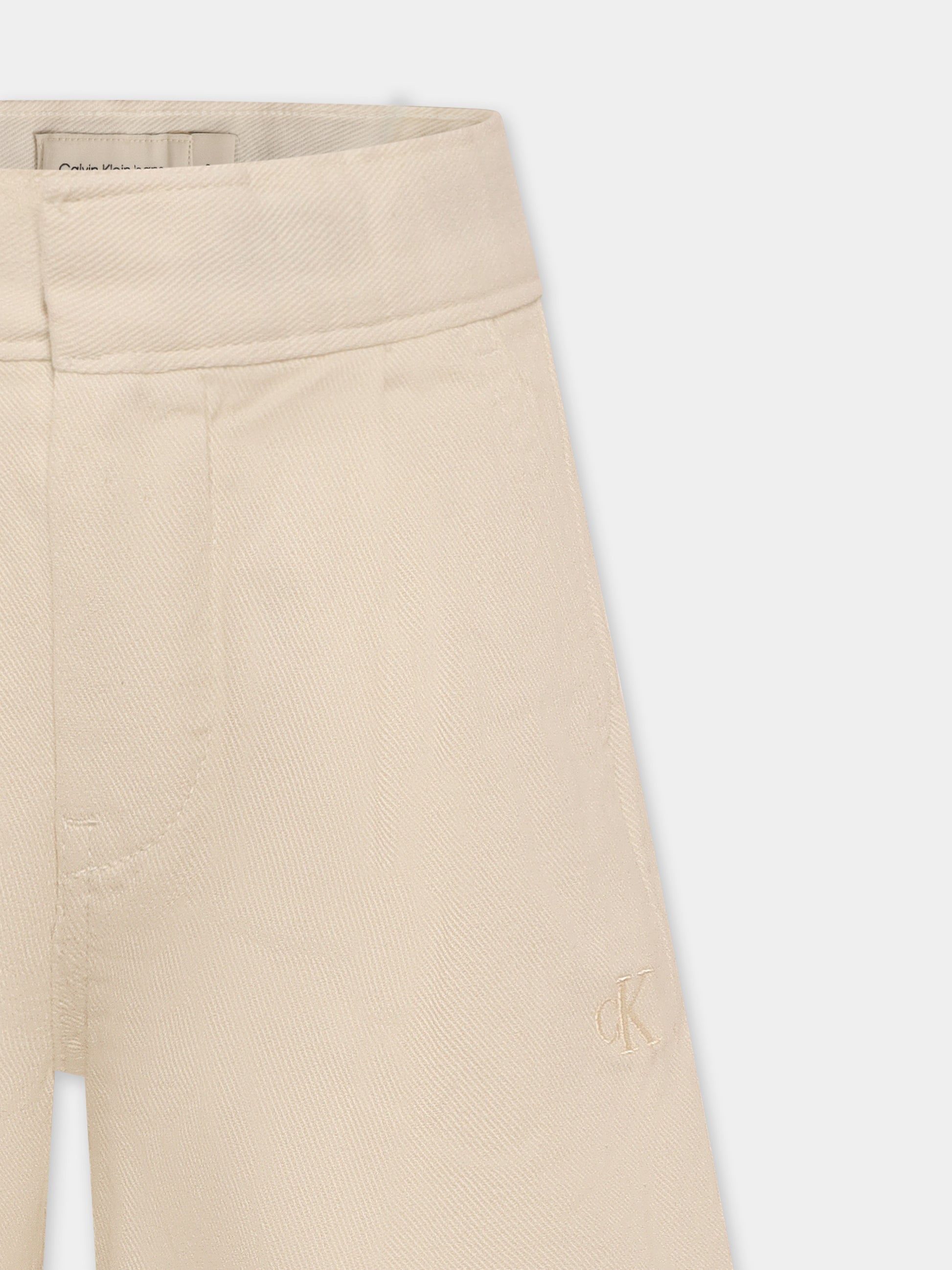 Shorts beige per bambino con logo,Calvin Klein Kids,25S CKIG0IG02884J IG0IG02884 YAS