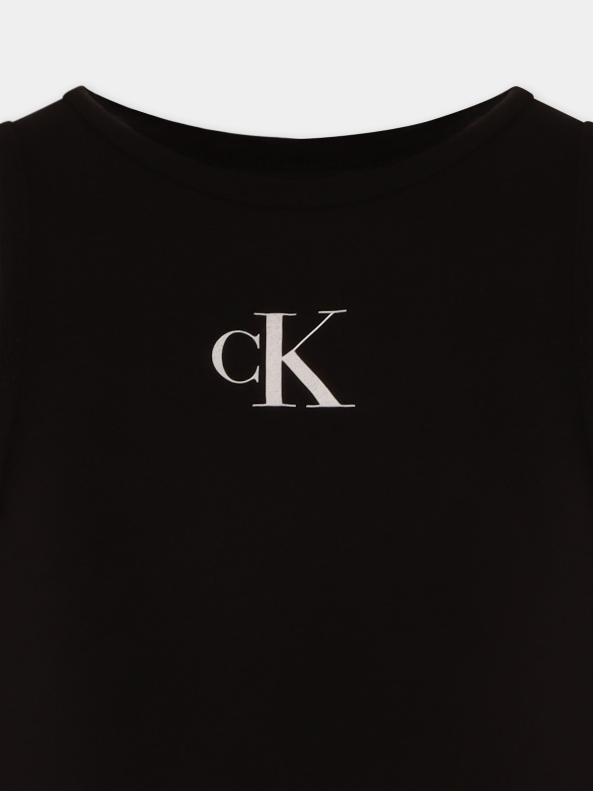 Canotta nera per bambina con logo,Calvin Klein Kids,25S CKIG0IG02435J IG0IG02435 BEH