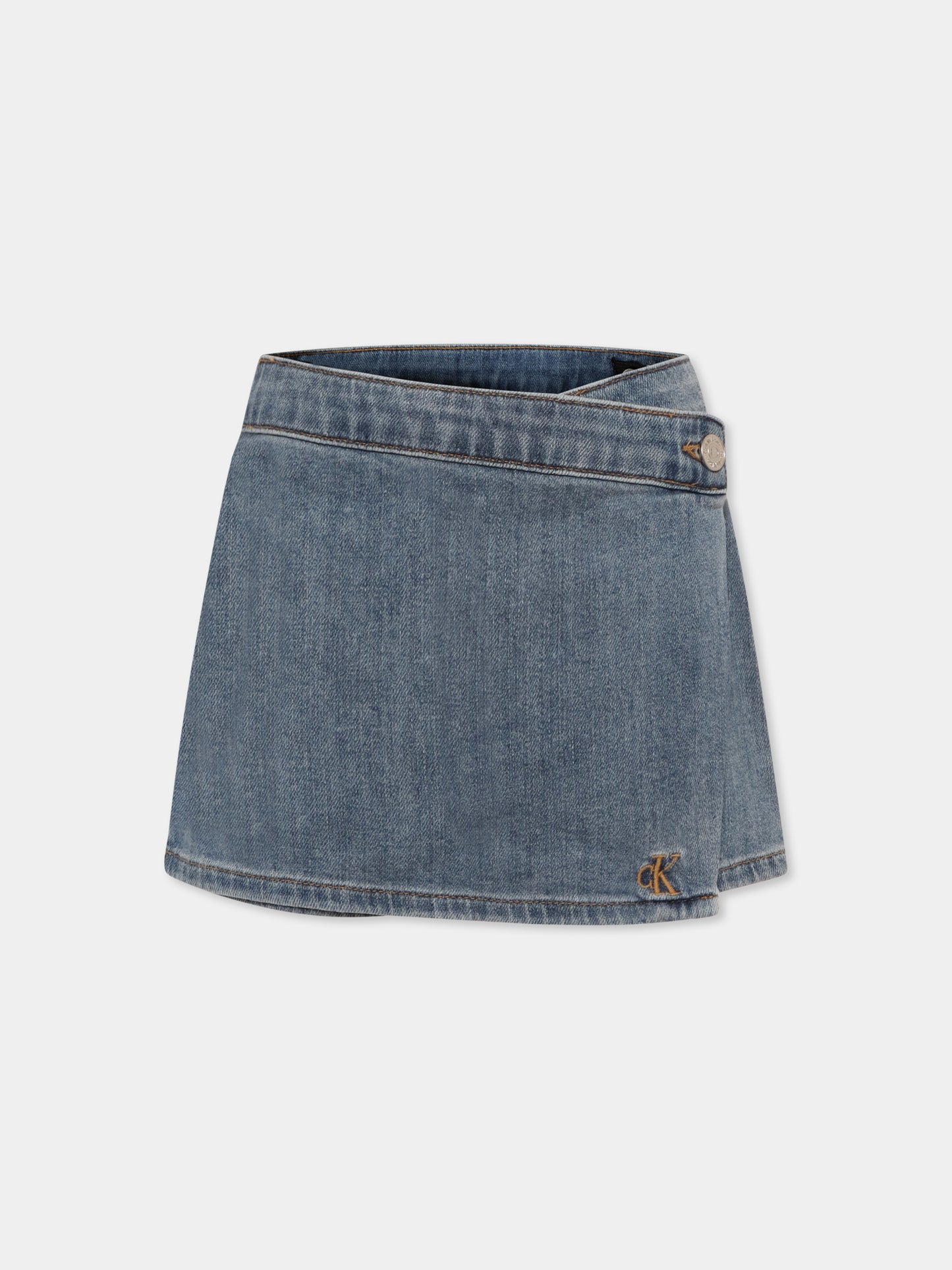 Shorts denim per bambina con logo,Calvin Klein Kids,25S CKIG0IG02887J IG0IG02887 1A4