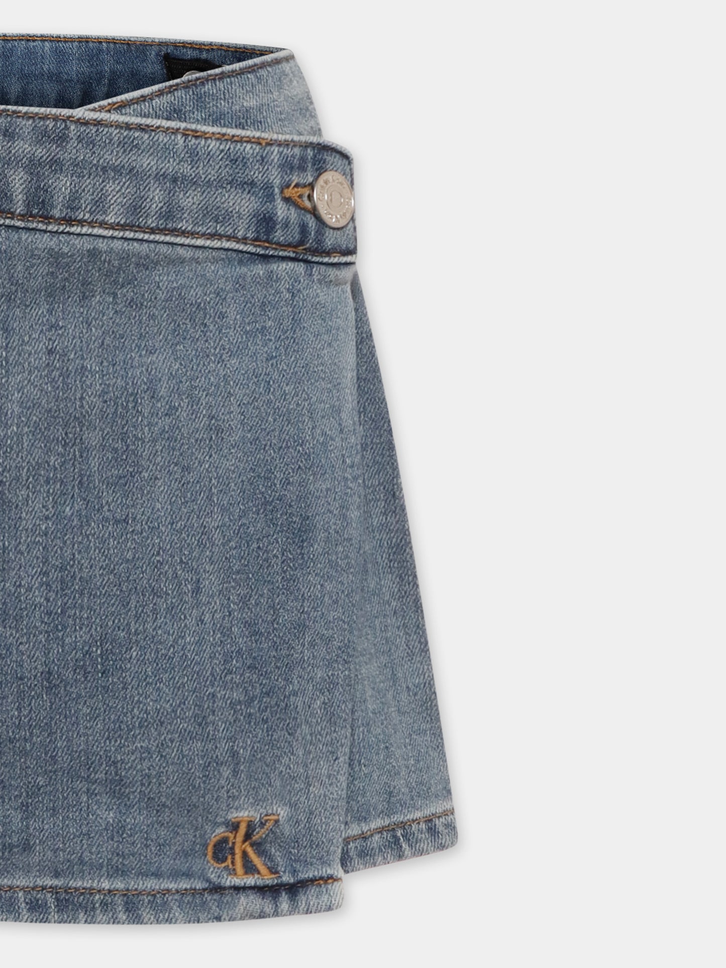 Shorts denim per bambina con logo,Calvin Klein Kids,25S CKIG0IG02887J IG0IG02887 1A4